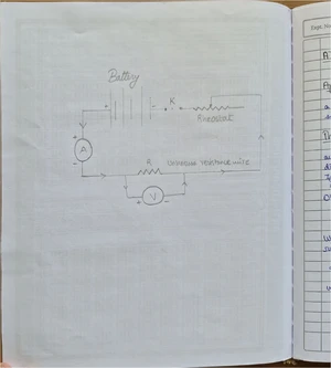 PHY PRAC - Expt Battery K Rheostat A R Unknown resistance wire V Expt ...
