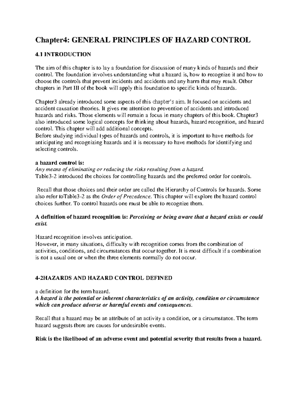 Chapter 3 - What are hazards and risks in the workplace - 1 ...