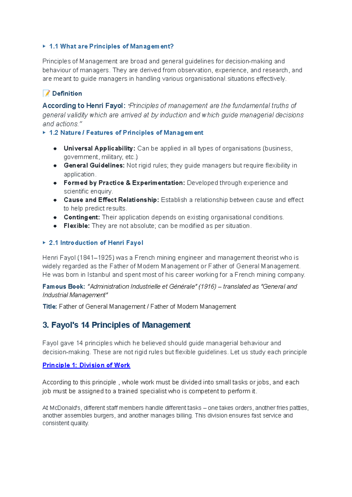 Ch 2: Principles of Management - Insights & Applications - Studocu