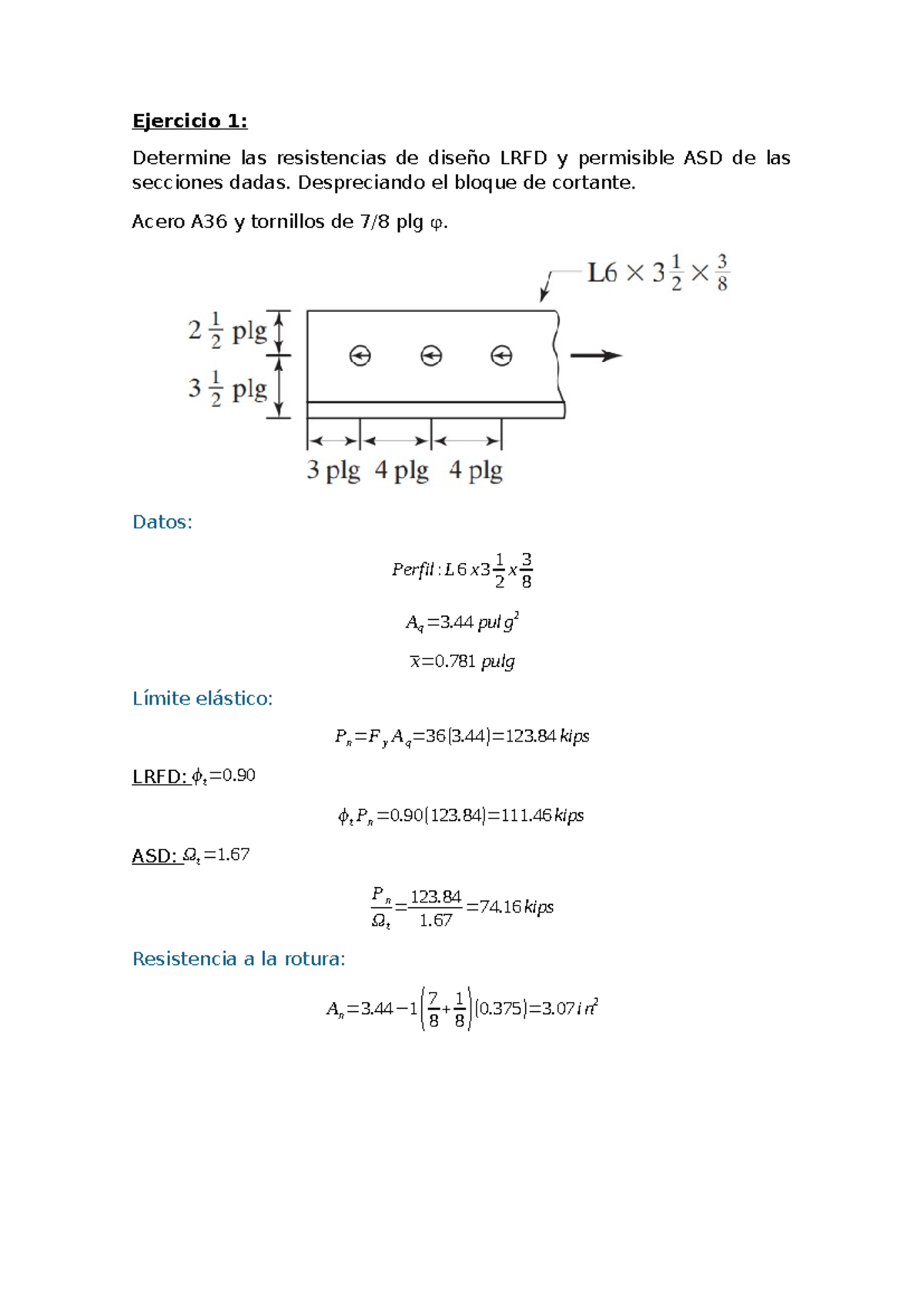 Ejercicios de Diseño LRFD y ASD: Acero y Madera (Ingeniería) - Document Preview