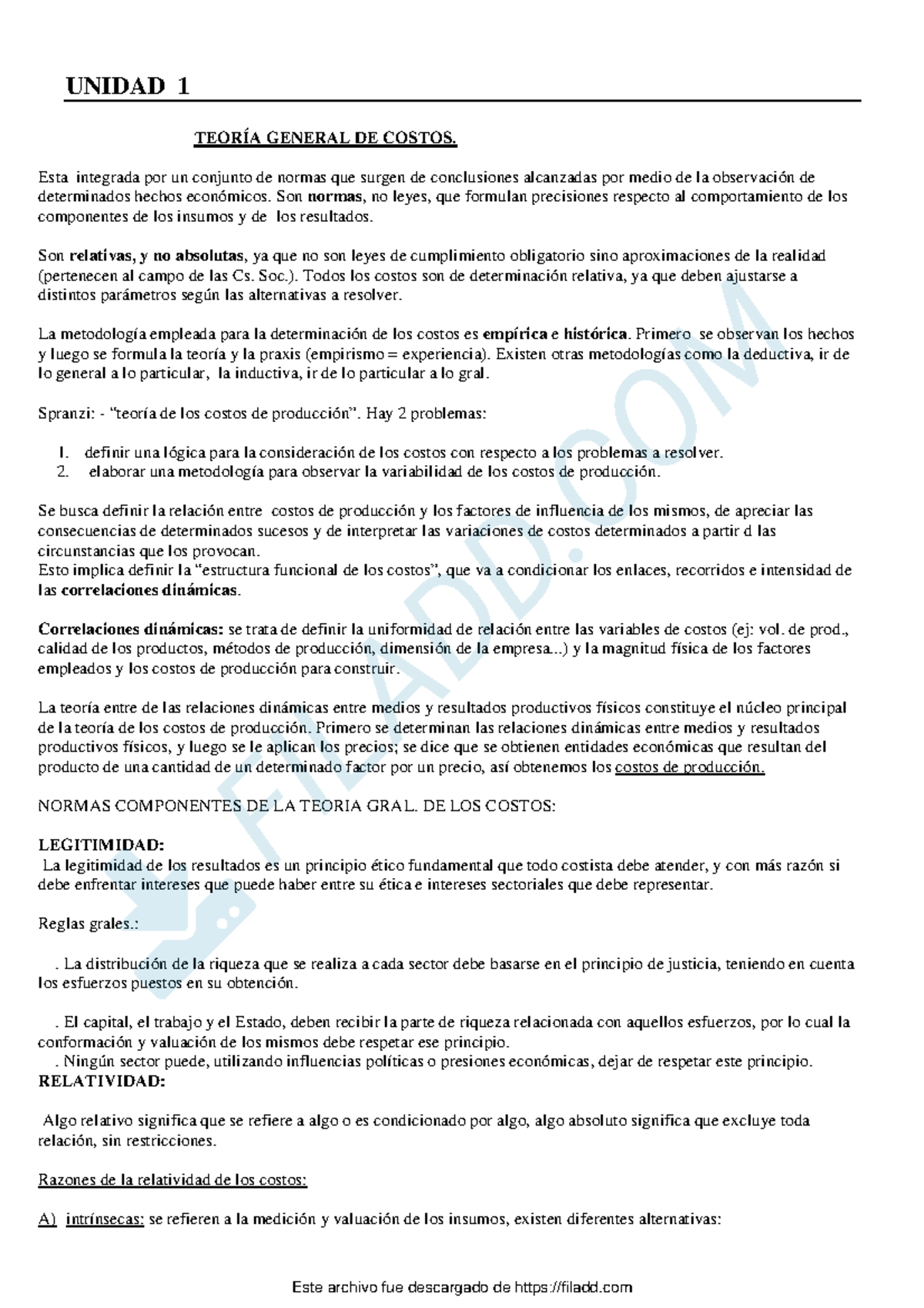 Resumen Completo de Costos UNT - Unidad 1 y 2 - Studocu