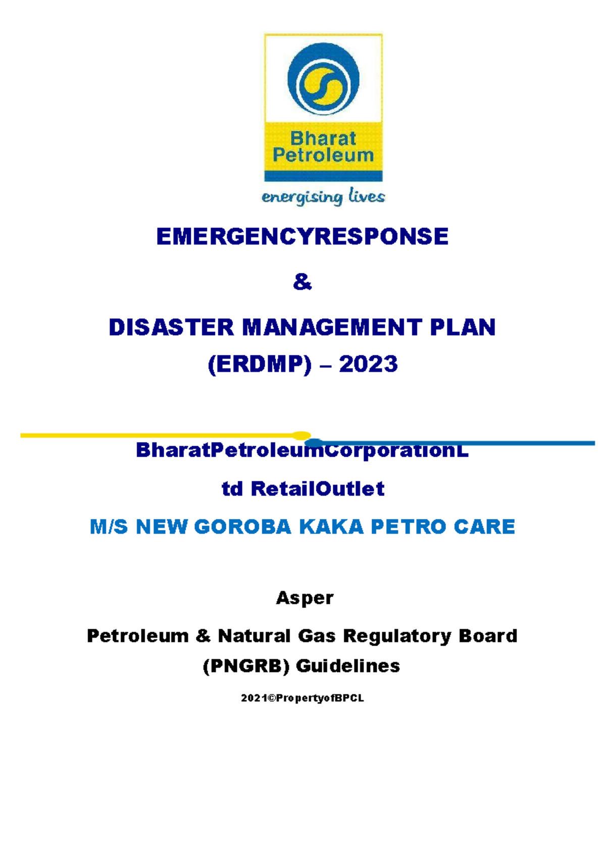 ERDMP 2023 for NEW GOROBA KAKA PETRO CARE Retail Outlet - Studocu