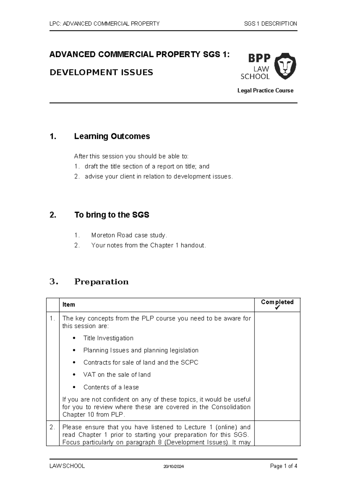 ACP SGS 1 Description 2324 - LPC: ADVANCED COMMERCIAL PROPERTY SGS 1 ...