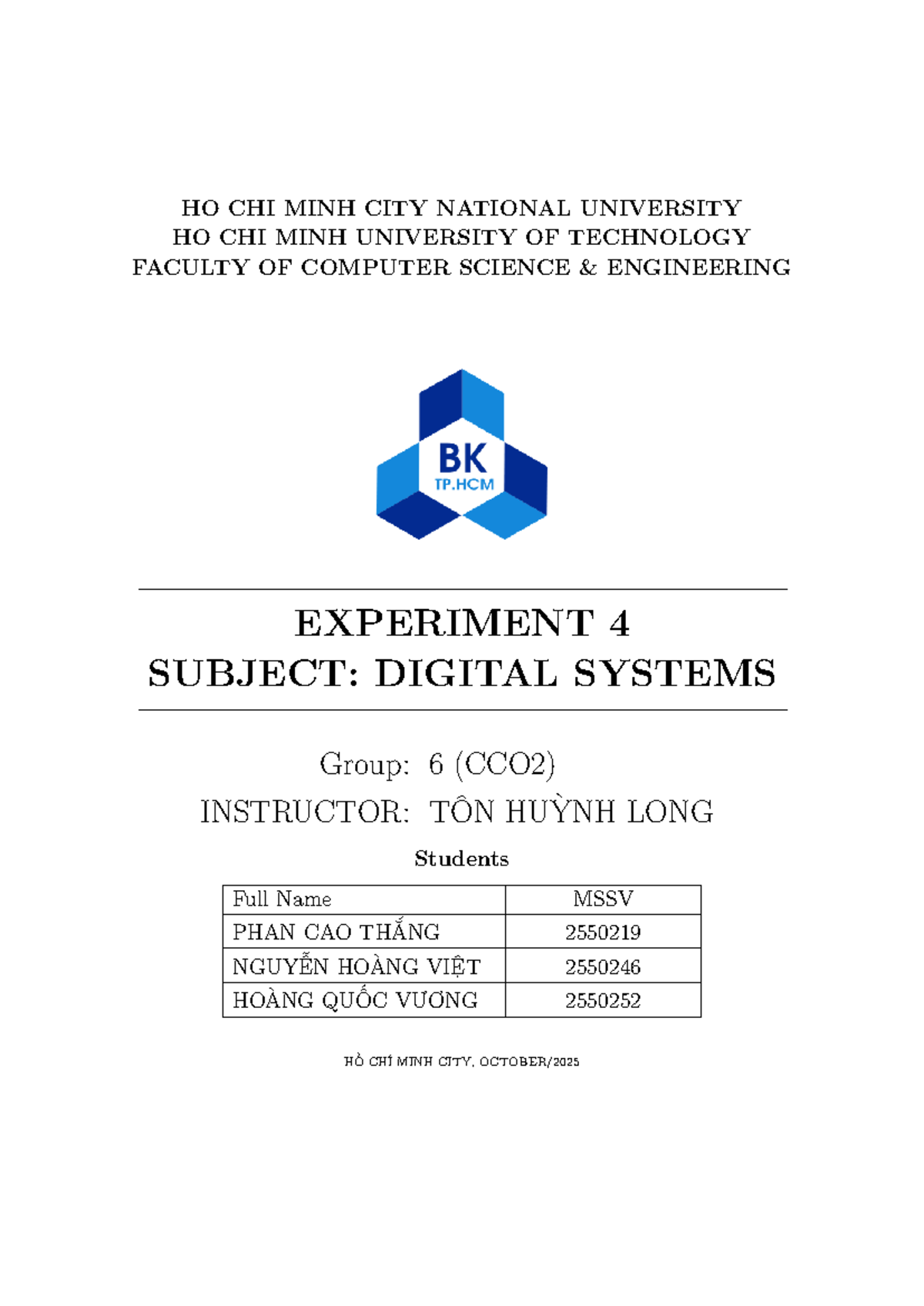 Lab 4 - Digital Systems Experiment (CCO2) - Studocu