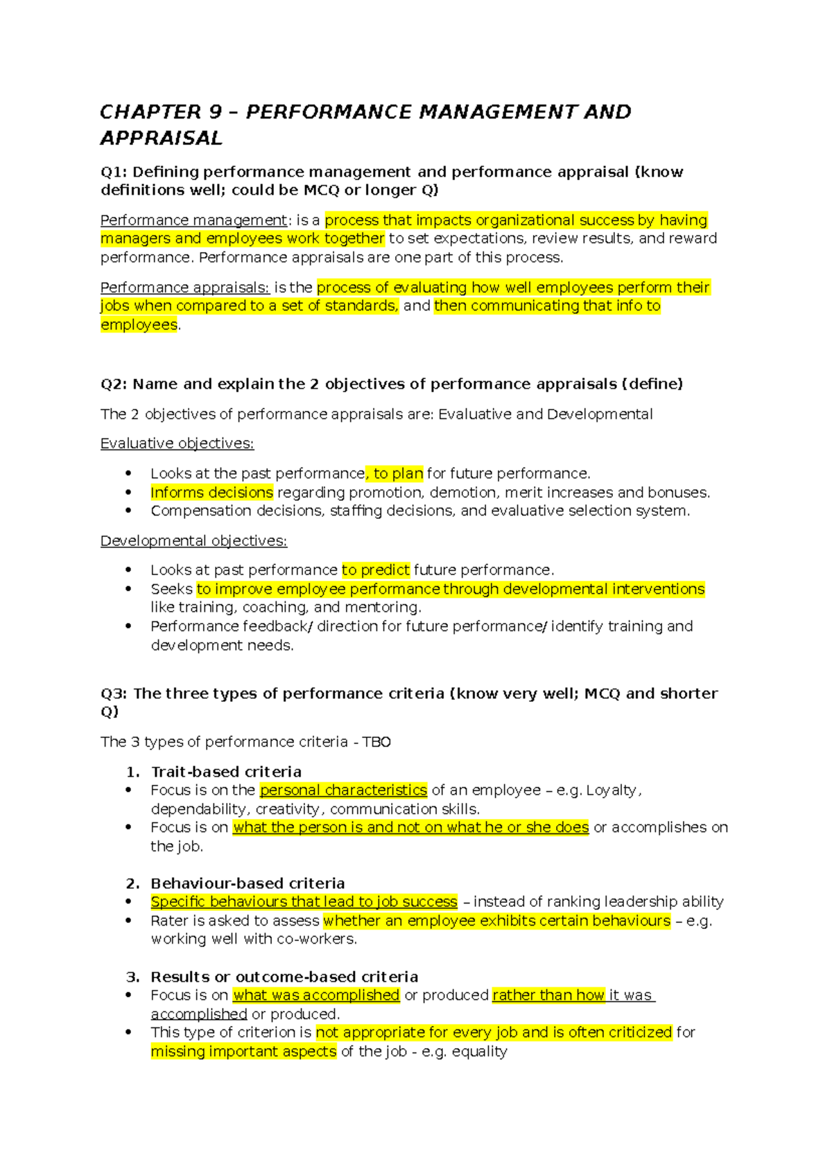 IPS233 CHAPTERS 9-12: Performance Management, Training & Compensation ...