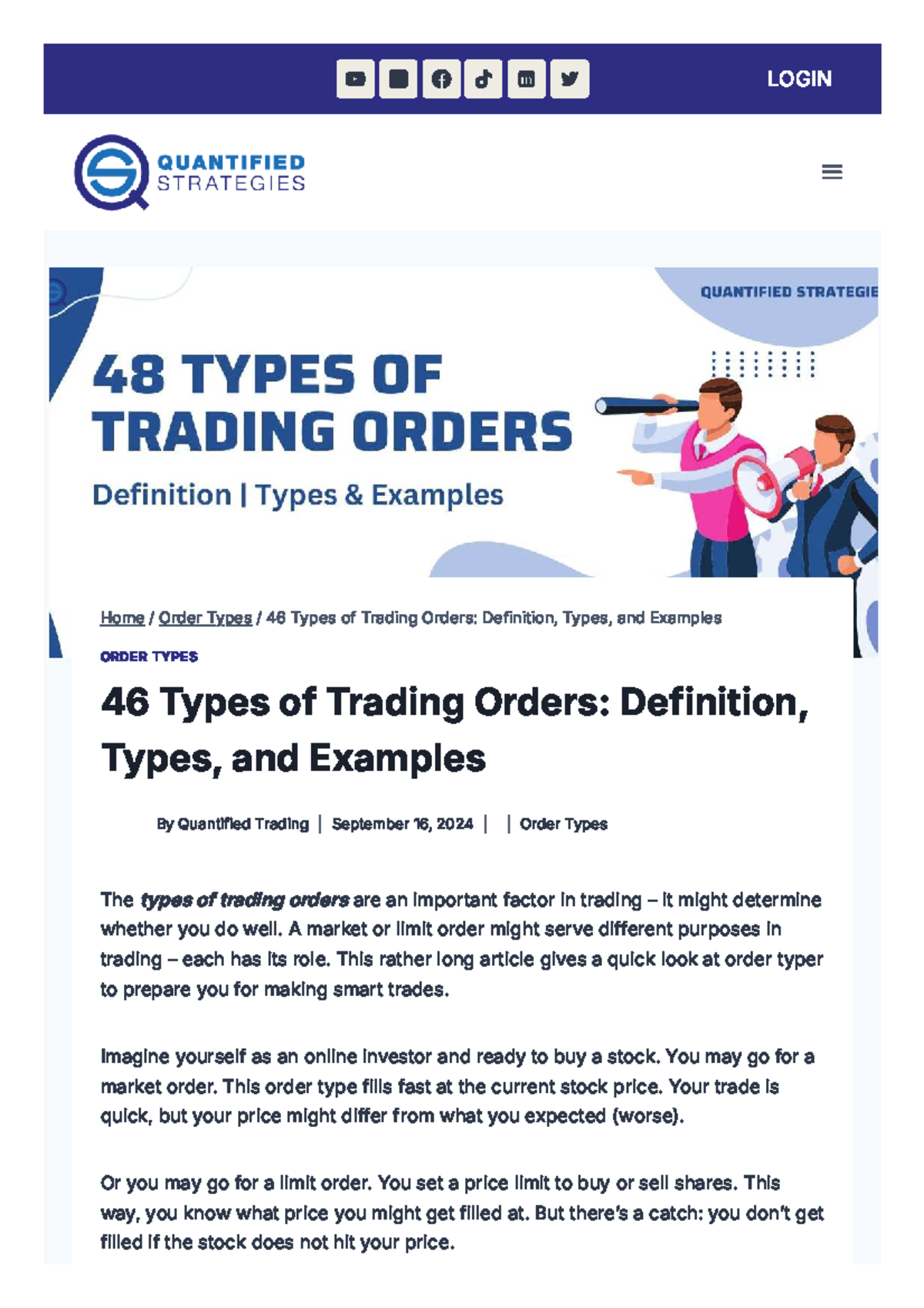 46 Types of Trading Orders: Definitions, Examples, and Insights - Studocu