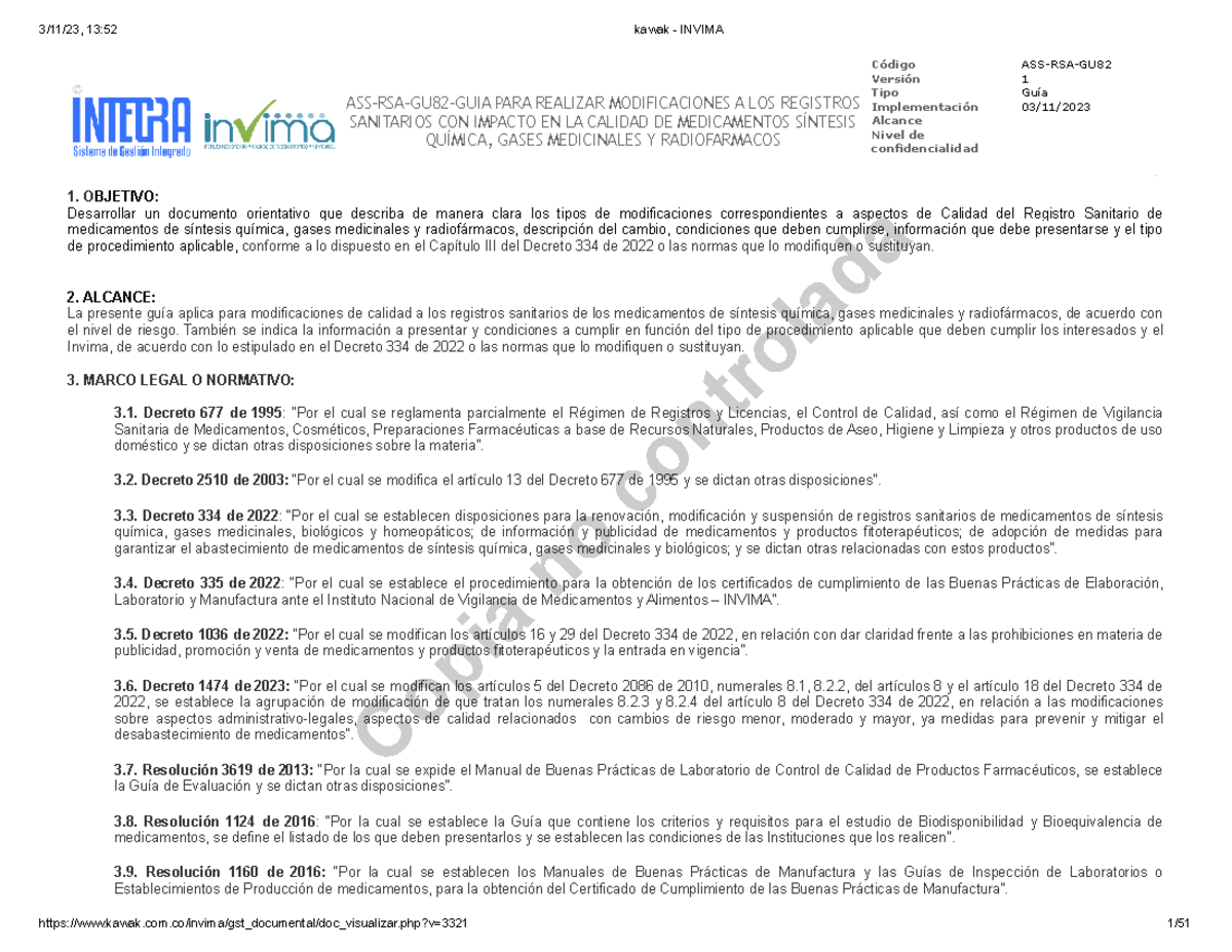 Guía INVIMA para Modificaciones a Registros Sanitarios de Medicamentos ...