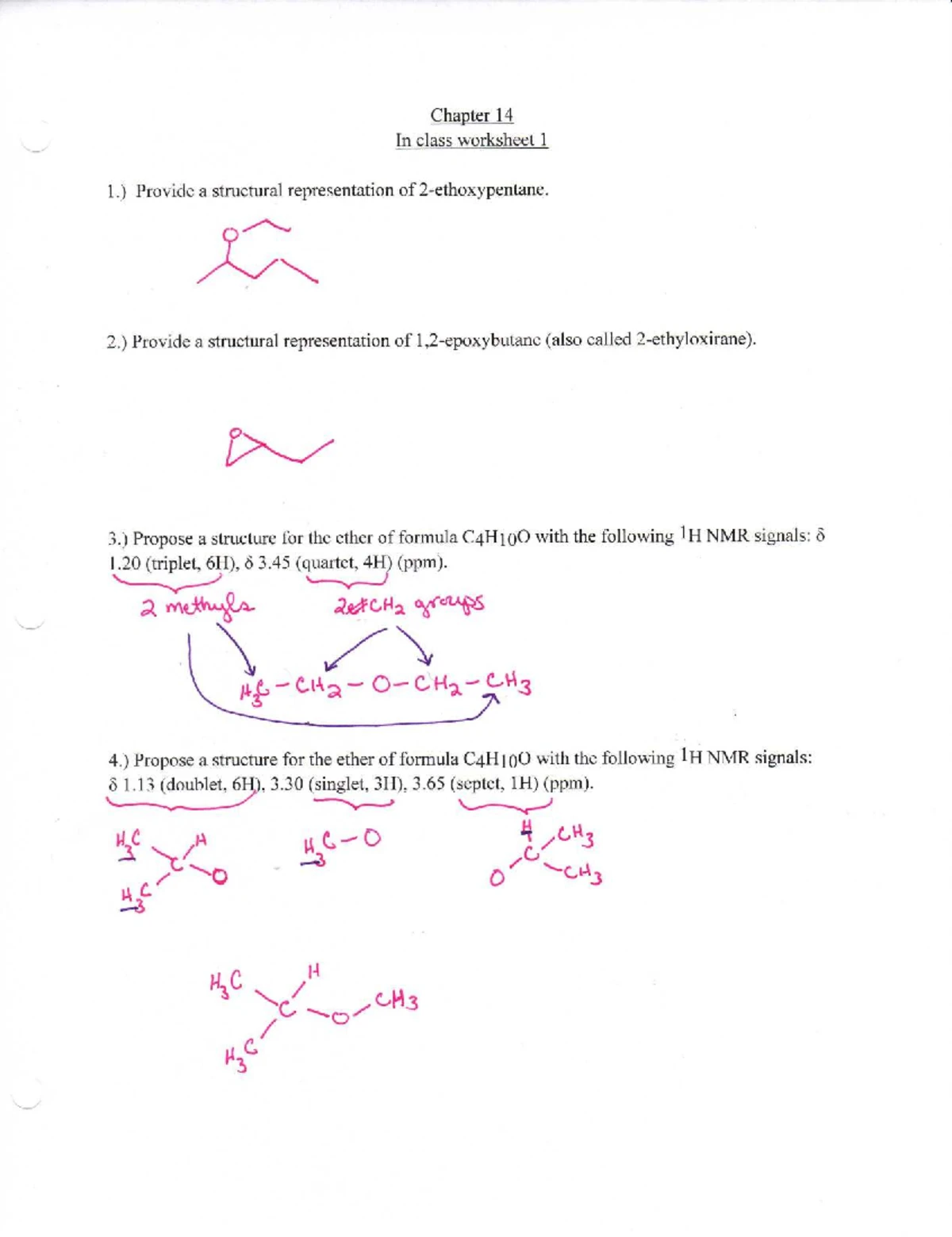 Worksheet 14.3: In-Class Reactions and Mechanisms Analysis - Studocu