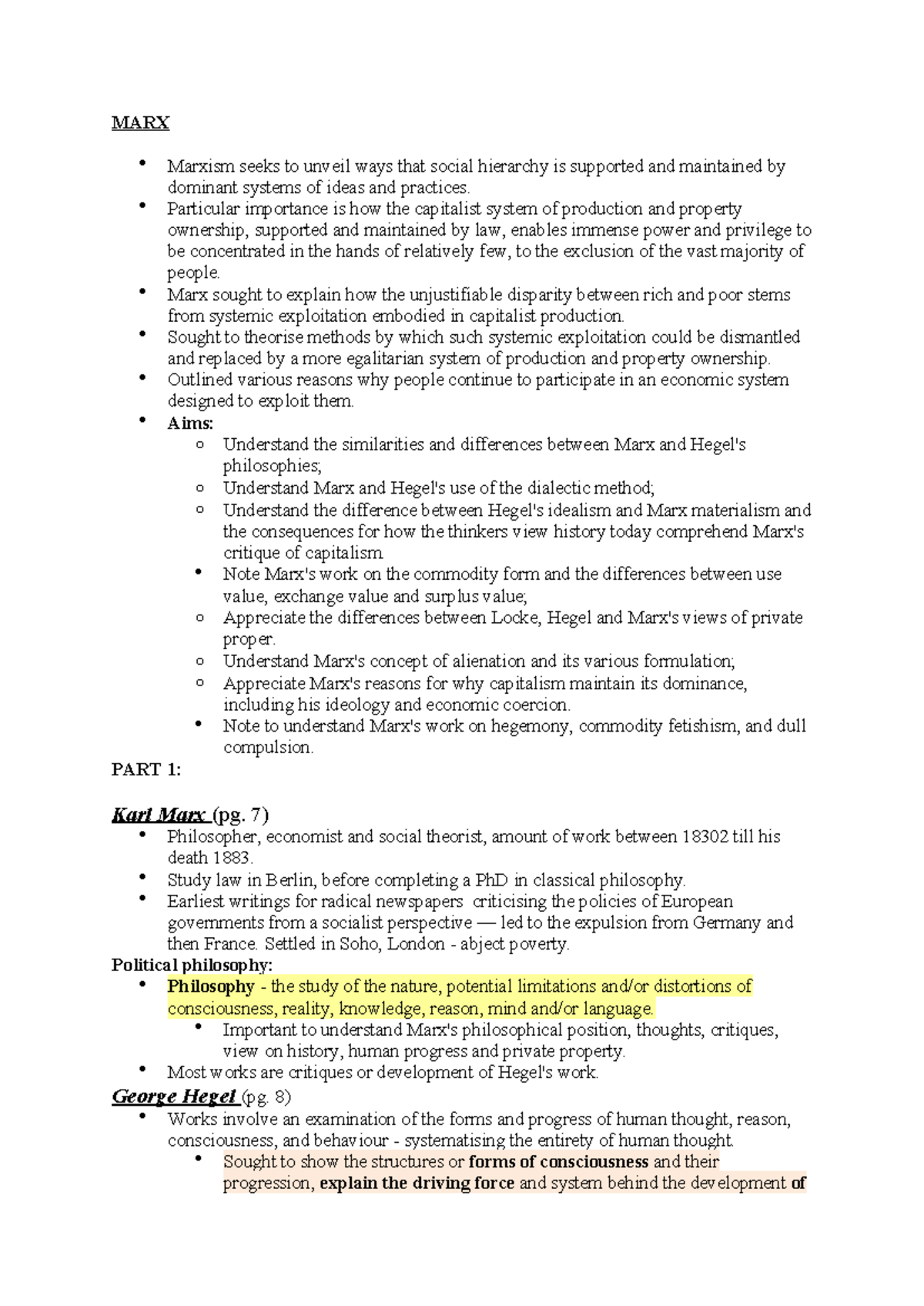 Communist Exam Notes - MARX Marxism seeks to unveil ways that social ...