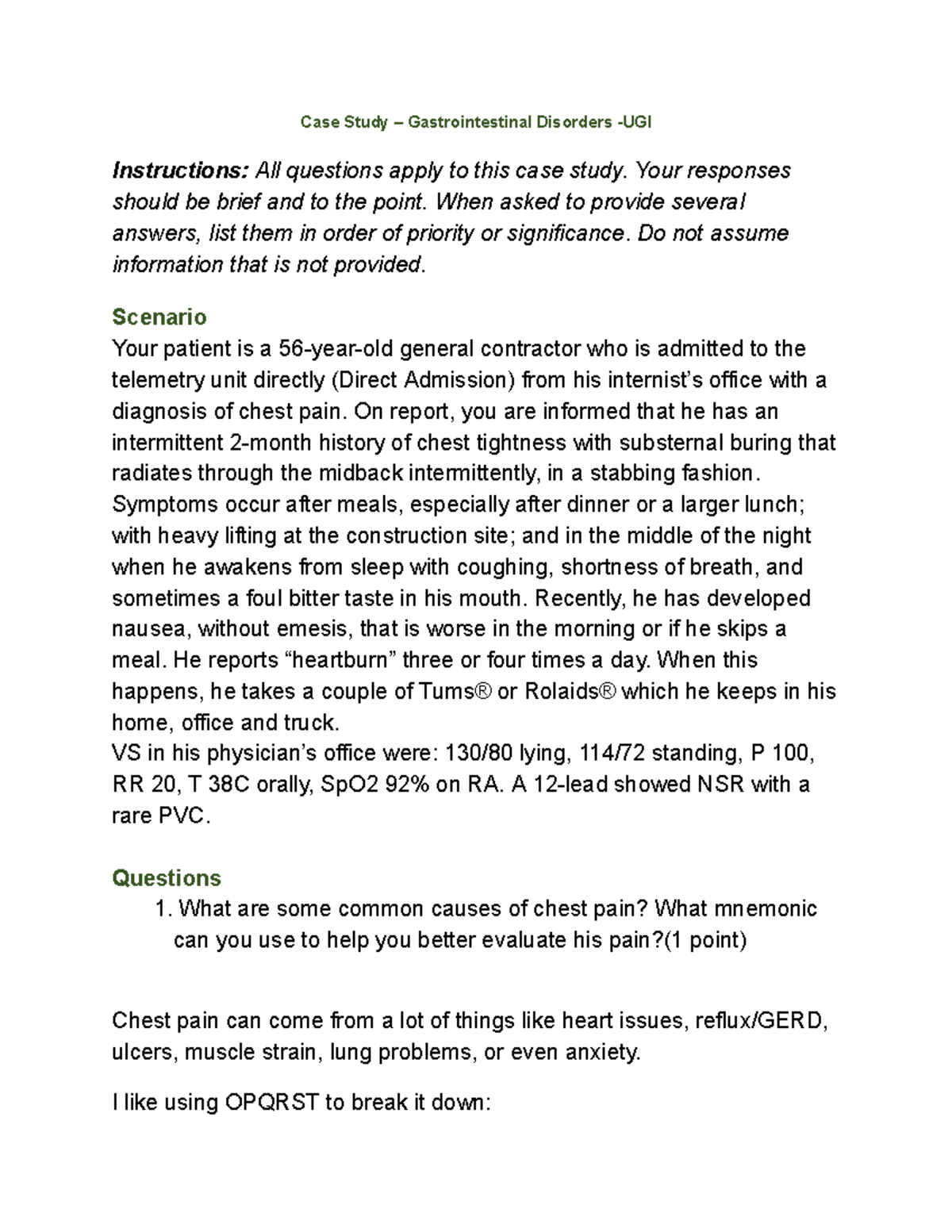 Case Study: Gastrointestinal Disorders (GI) - Patient Analysis and ...