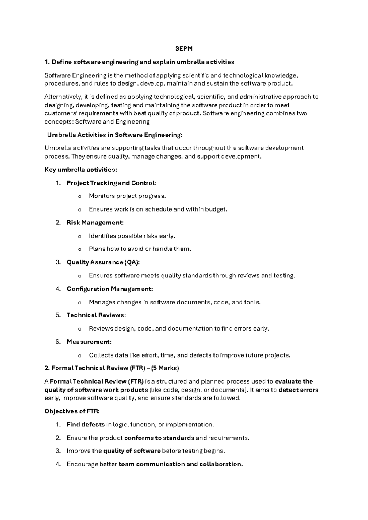 SEPM 1: Software Engineering Concepts and Umbrella Activities Explained ...