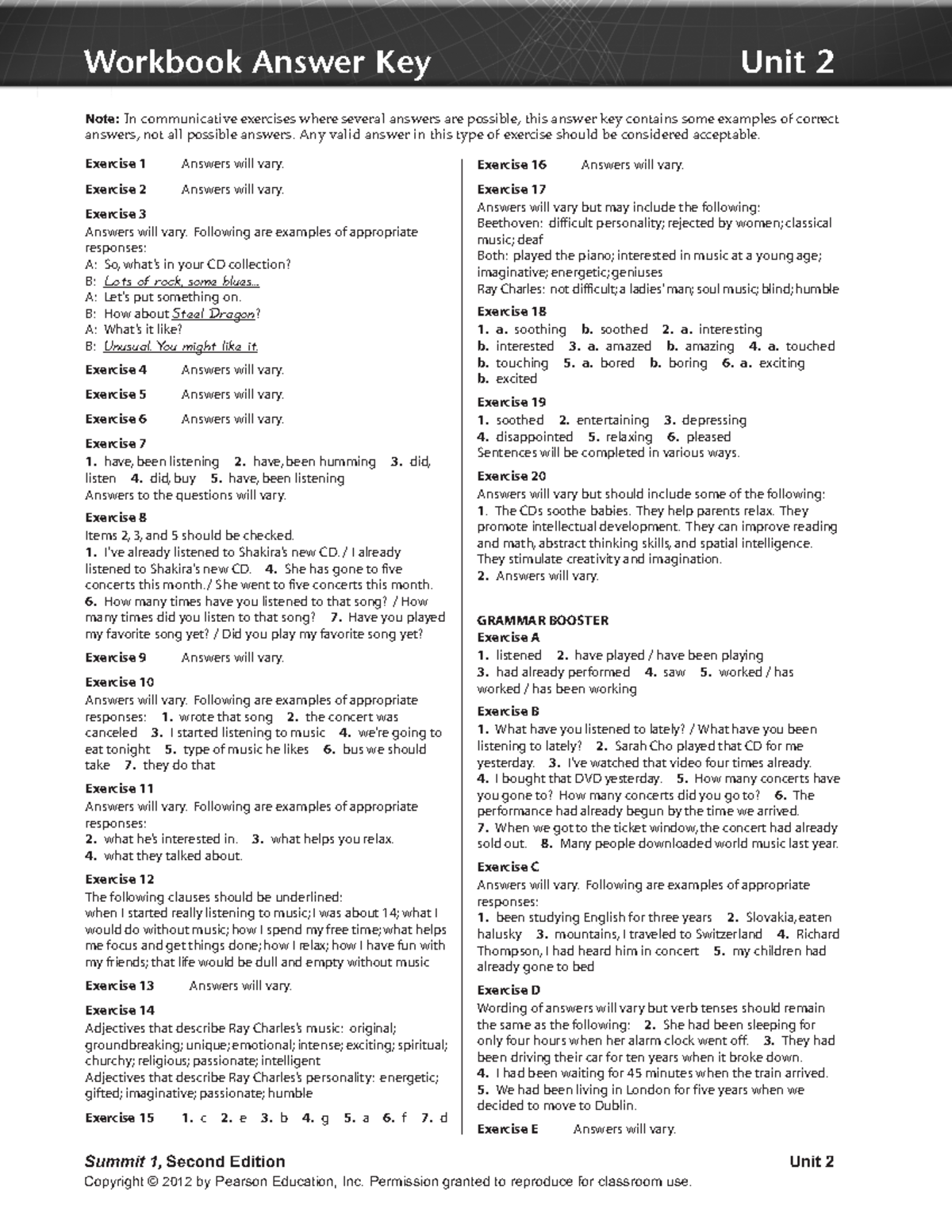 Unit 02 Workbook Answer Key - Xbnvch - Studocu