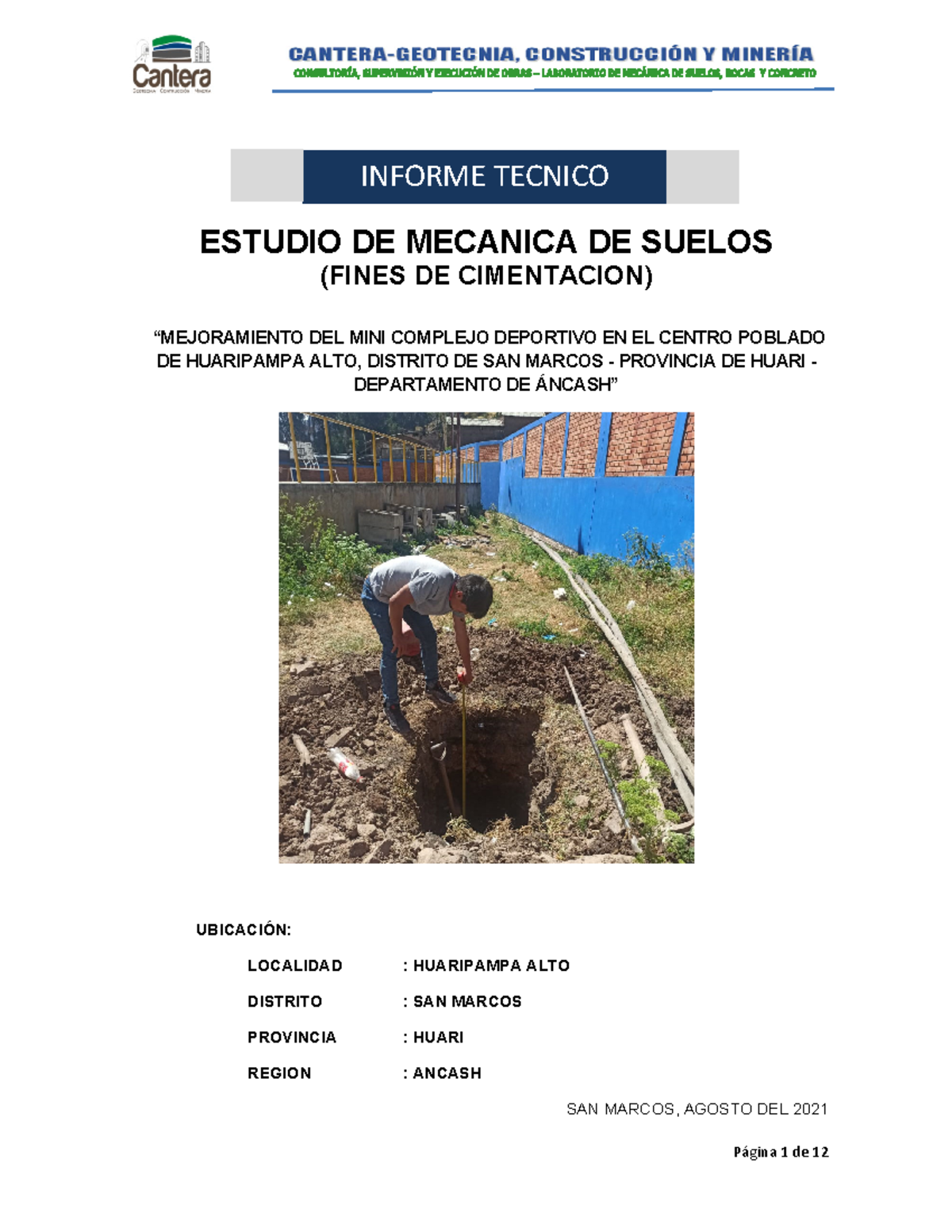 Estudio de Mecánica de Suelos para Cimentación (Informe Técnico) - Document Preview