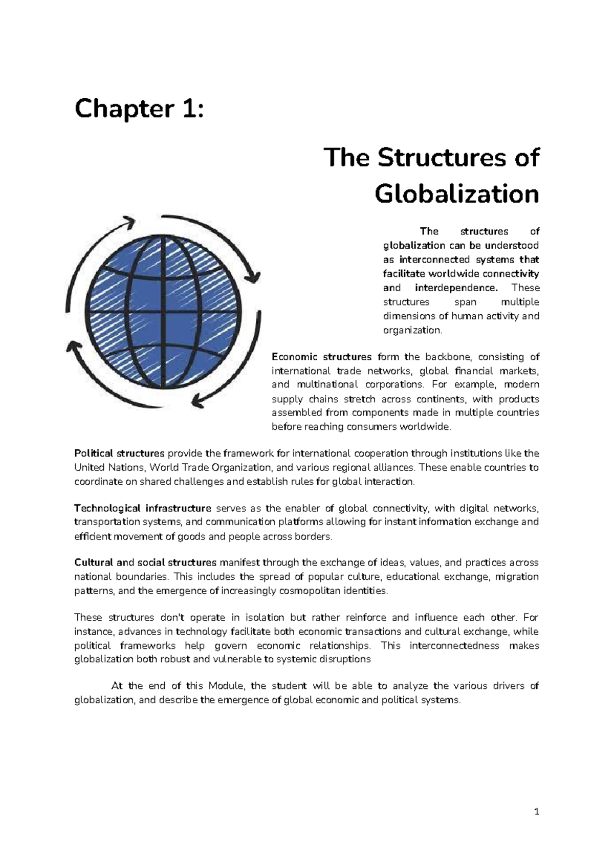 Lesson 1: Understanding the Structures of Globalization - Studocu