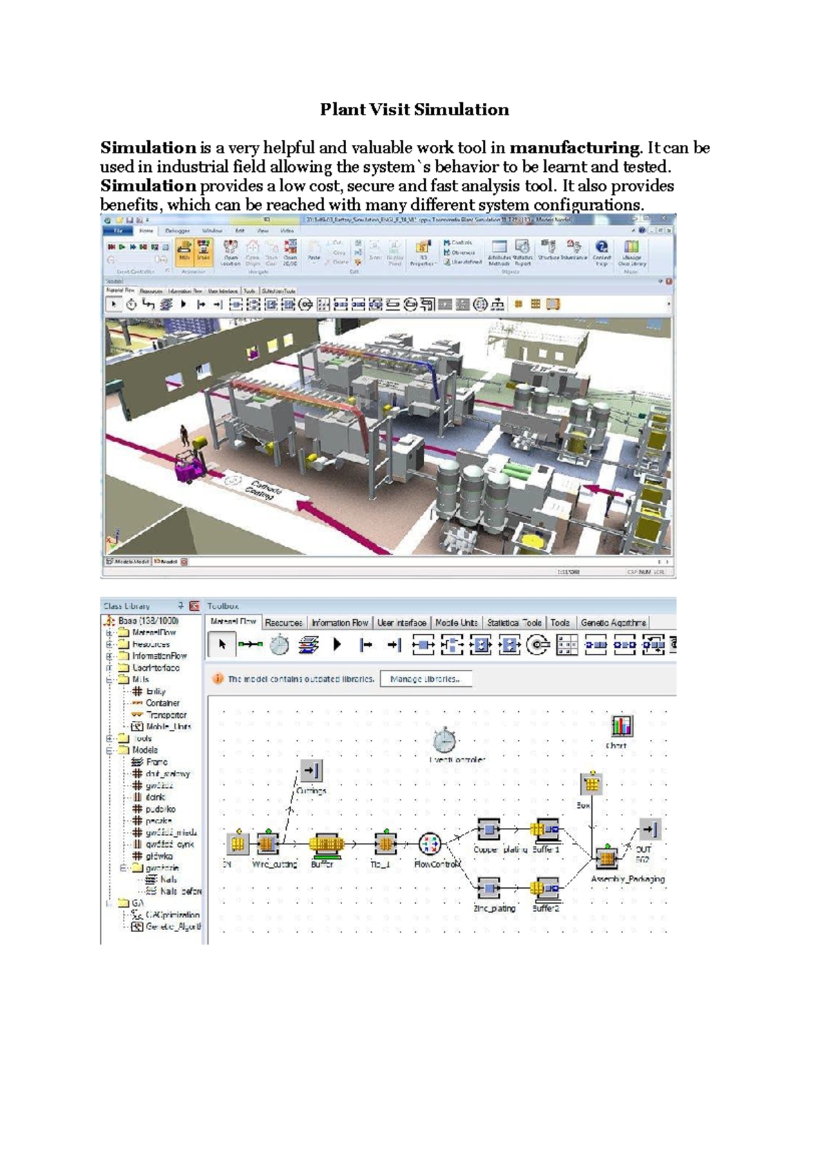 INDUSTRY 101: Plant Visit Simulation & Benefits in Manufacturing - Studocu