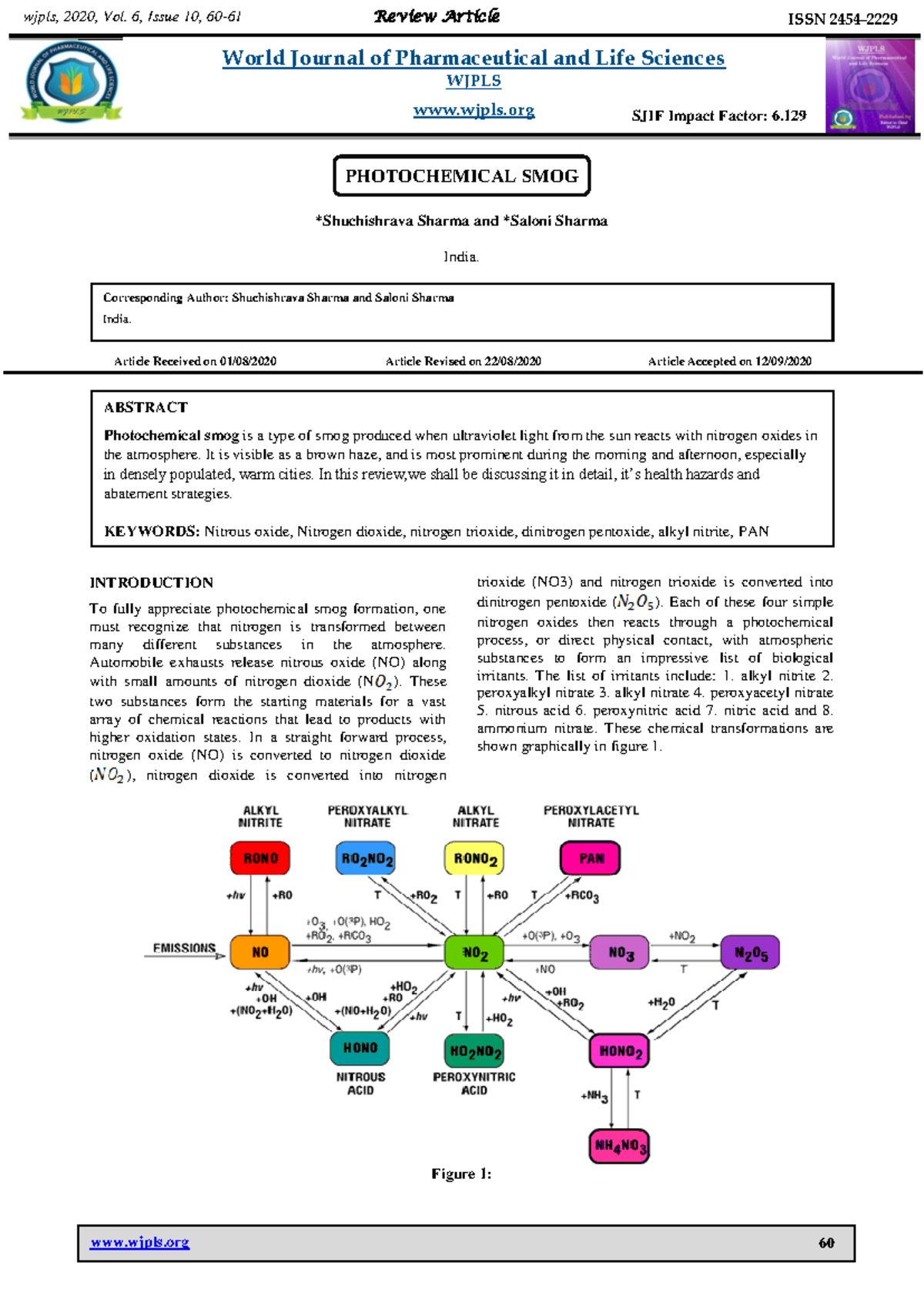 Review of Photochemical Smog: Health Hazards & Abatement Strategies ...