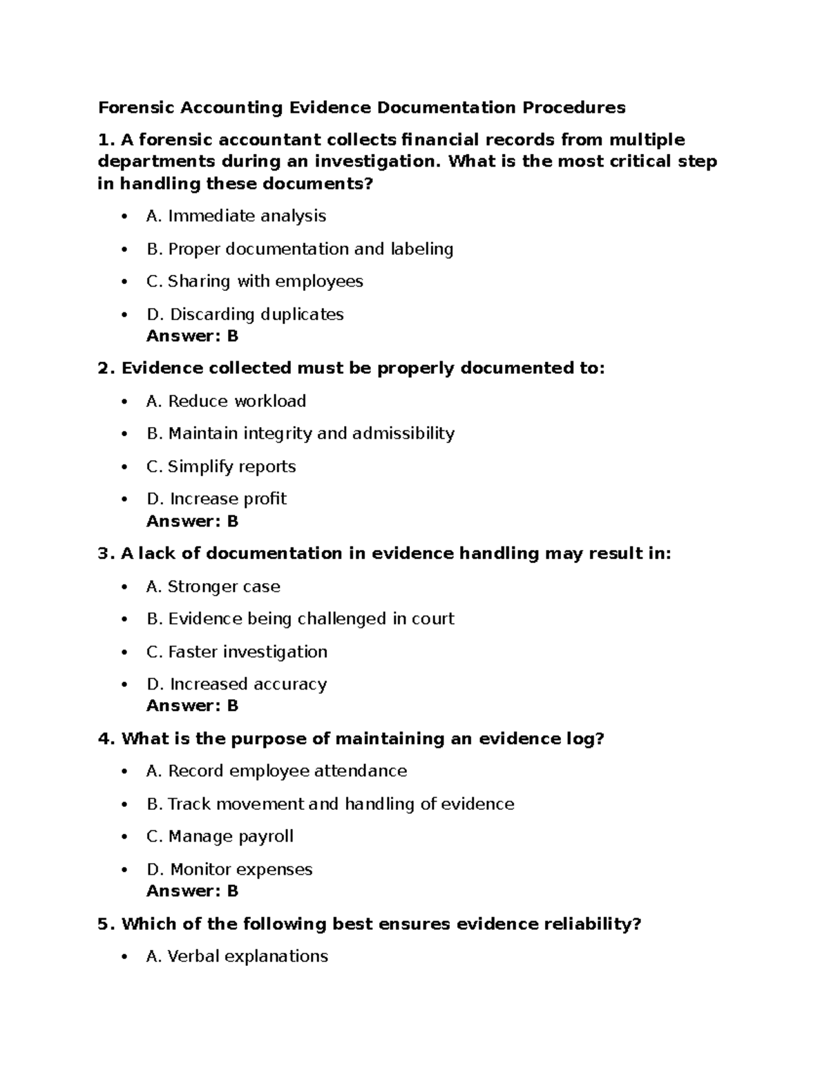 Forensic Accounting Evidence Documentation Procedures: Key Steps and ...