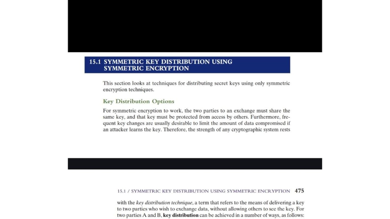 15.1 Key Distribution Techniques in Symmetric Encryption - Studocu