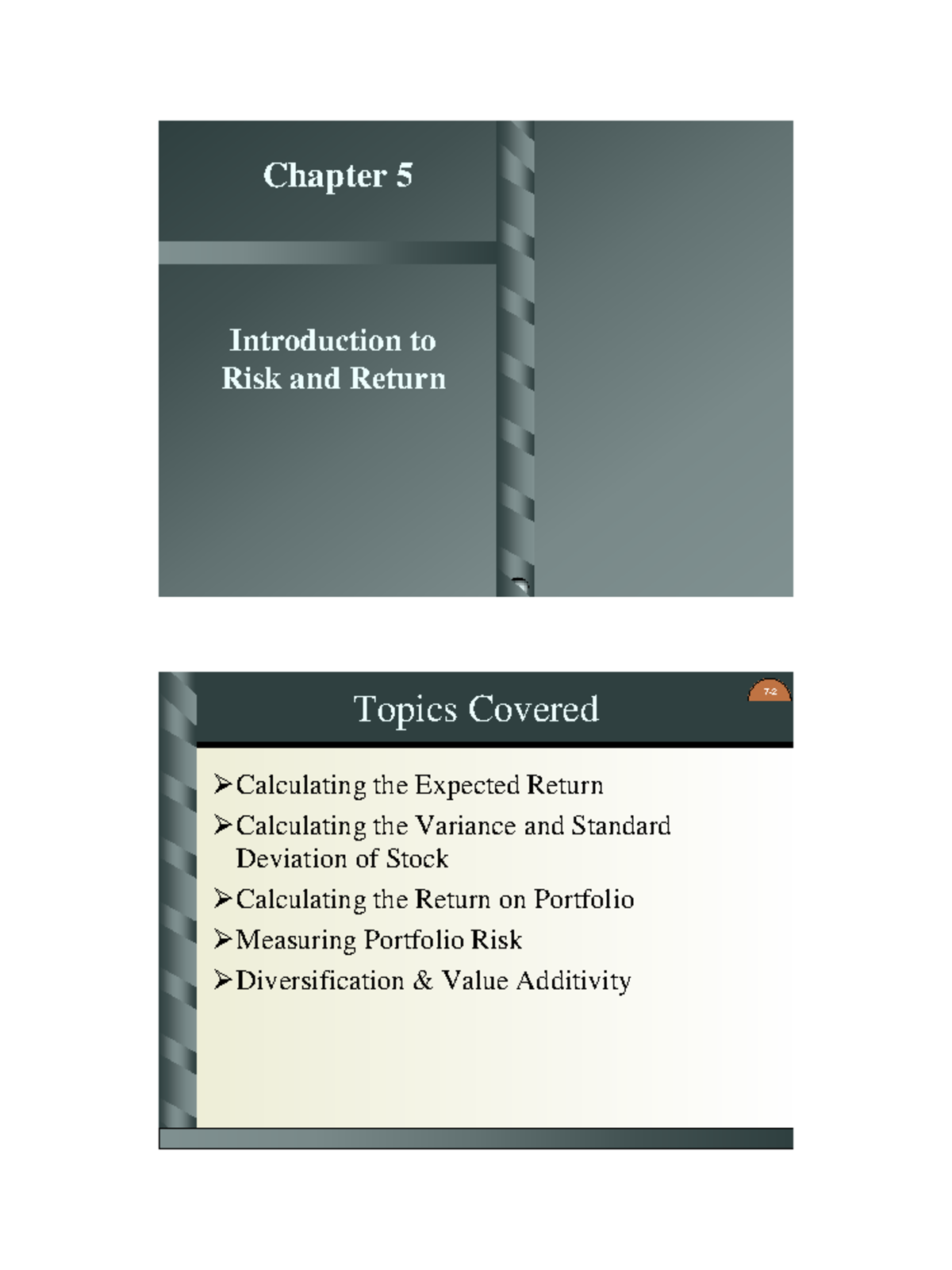 Chap005 - Introduction to Risk and Return - Video Notes - SV - Studocu