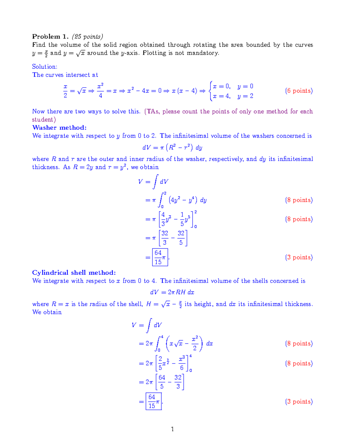 MATH 146 - Midterm 2 - Volume and Curve Length Solutions - Studocu