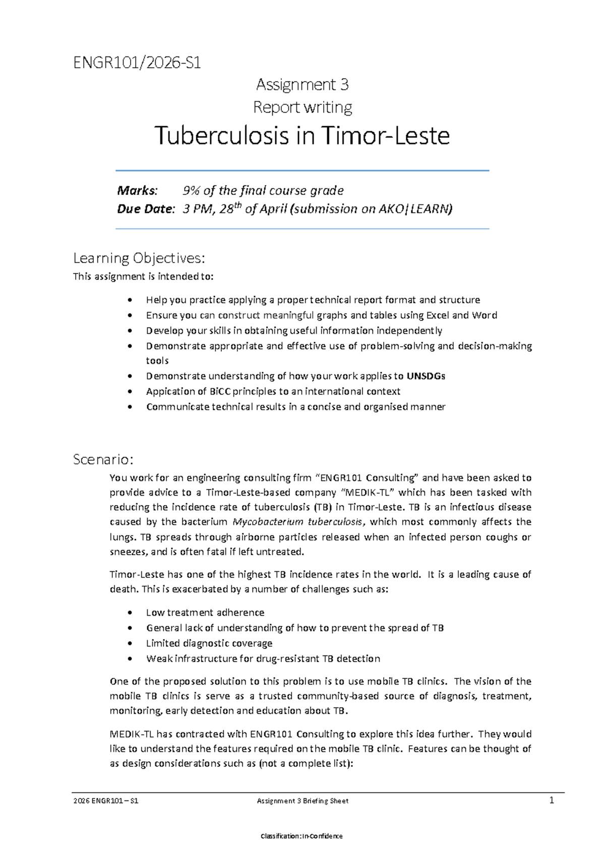 2026 ENGR101 Assignment 3: Technical Report on Mobile TB Clinics - Studocu
