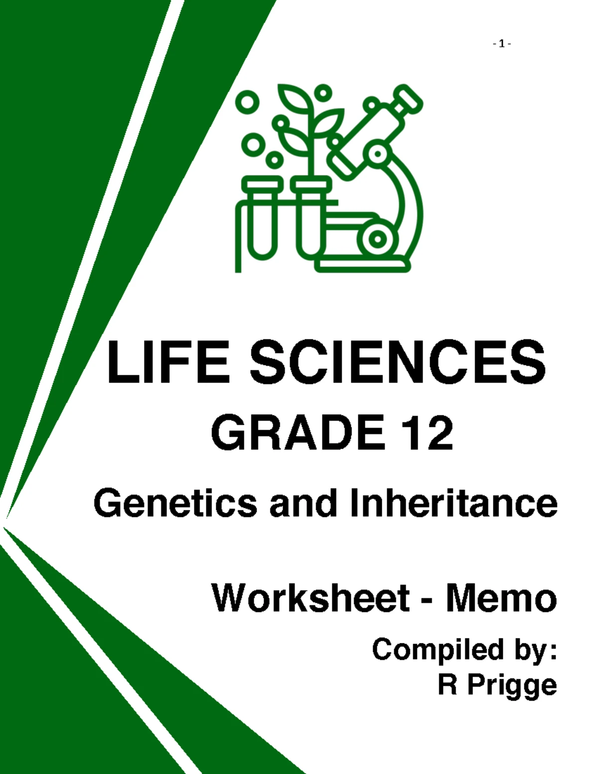 Life Sciences Gr 12 Theory booklet Genetics - v LIFE SCIENCES Genetics ...