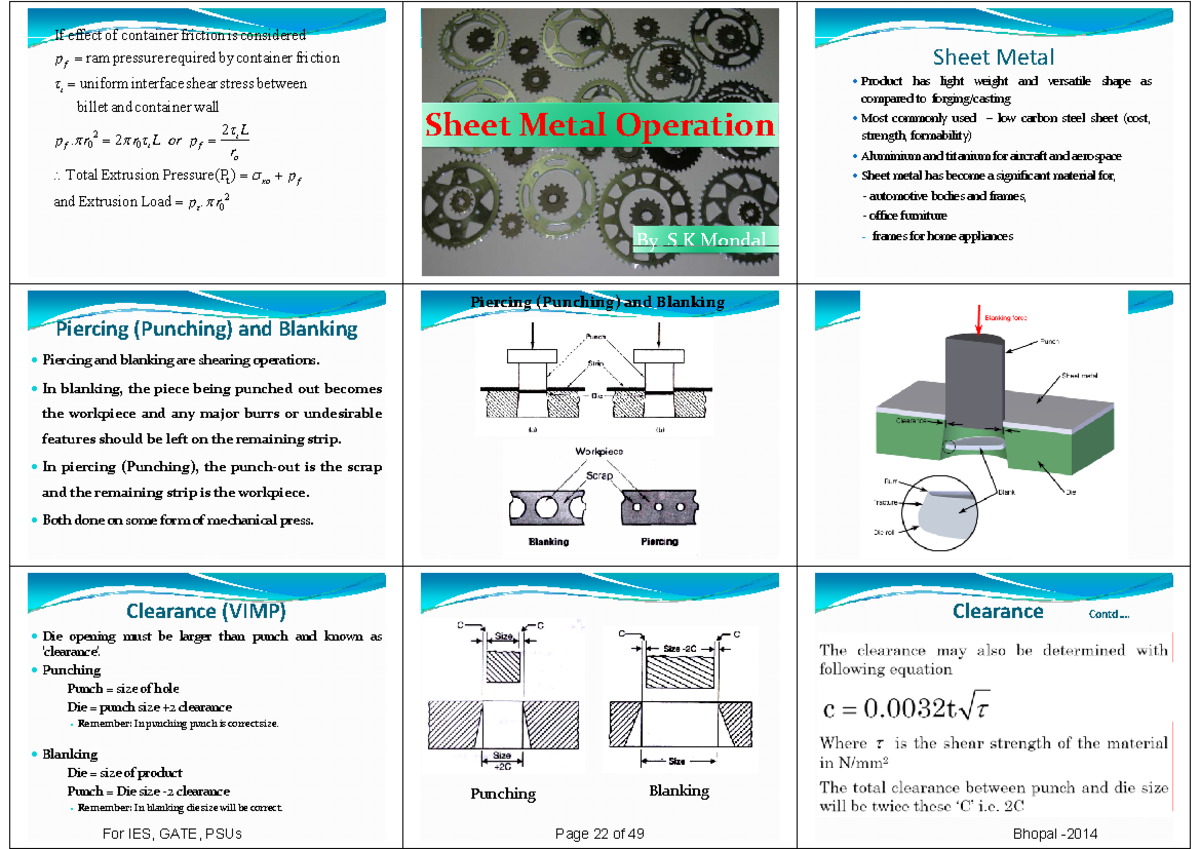 Sheet metal opetrations notes - If effect of container friction is ...