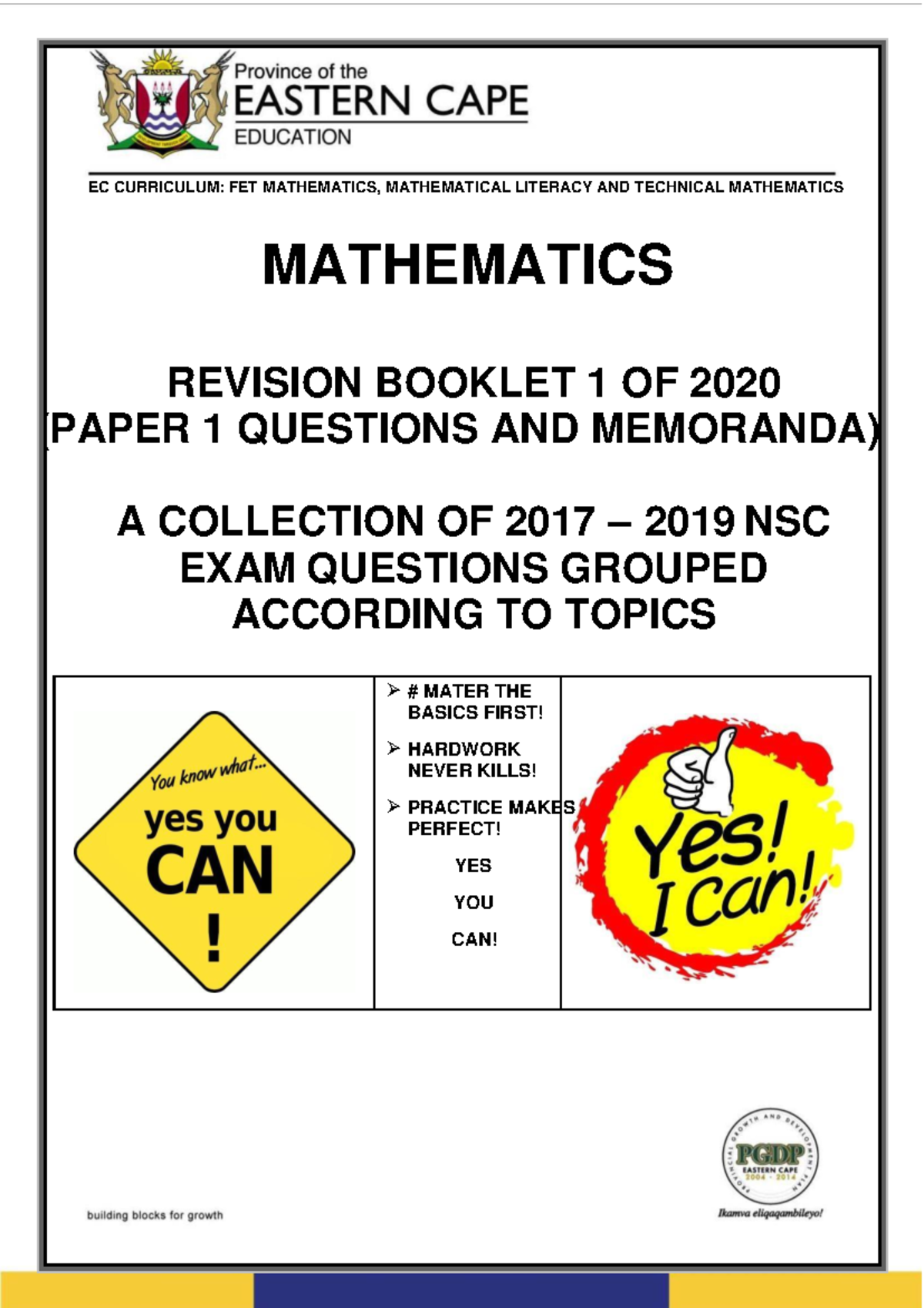 EC CURRICULUM: GRADE 12 MATH REVISION BOOKLET 1 (2020) WITH MEMOS - Studocu