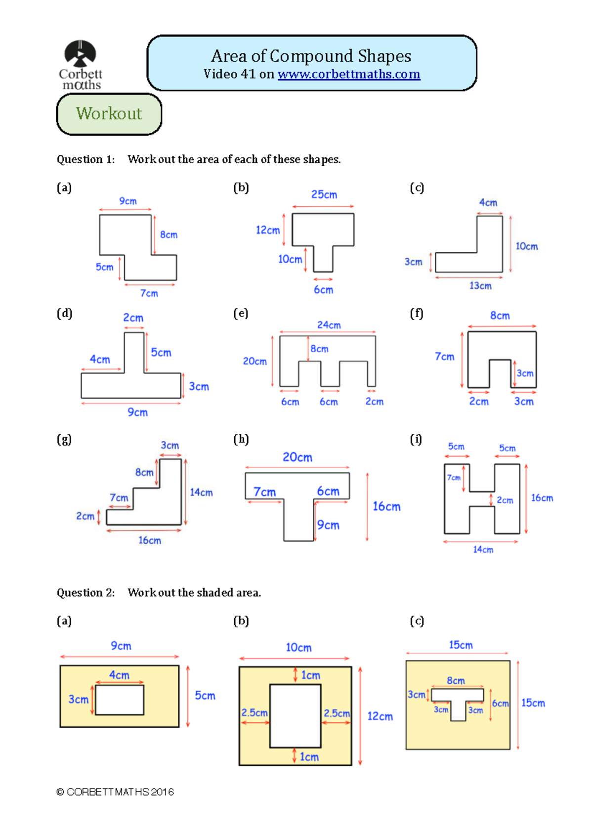 Area of Compound Shapes - Video 41 Questions & Solutions - Studocu