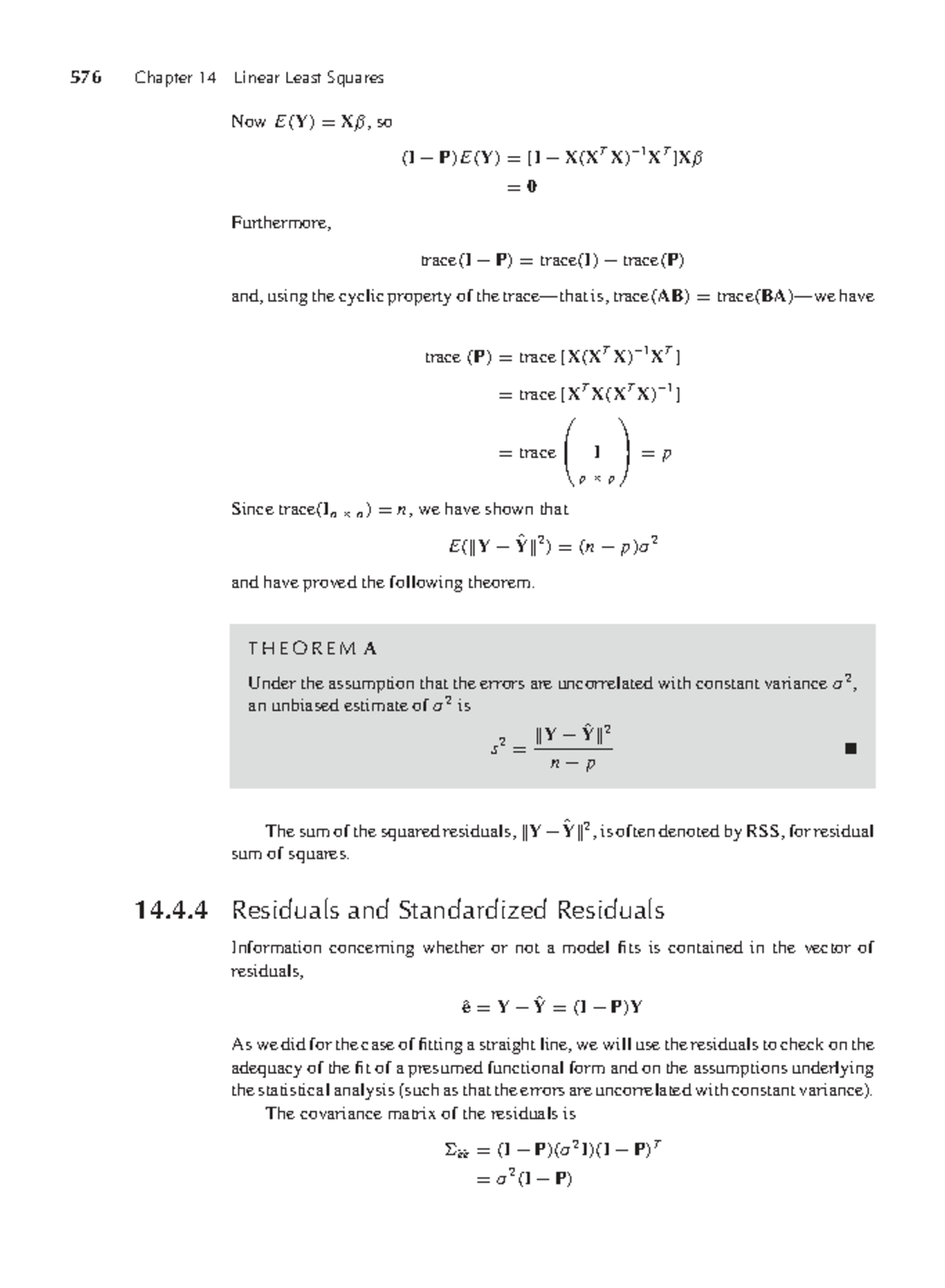 576 Chapter 14: Linear Least Squares and Residual Analysis - Studocu