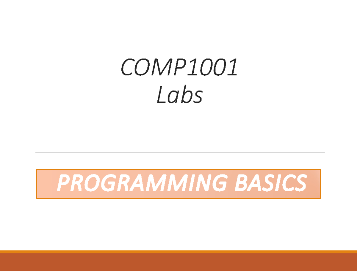 Comp1001-lab03 - lab material - COMP Labs Outline Revision MIT App ...