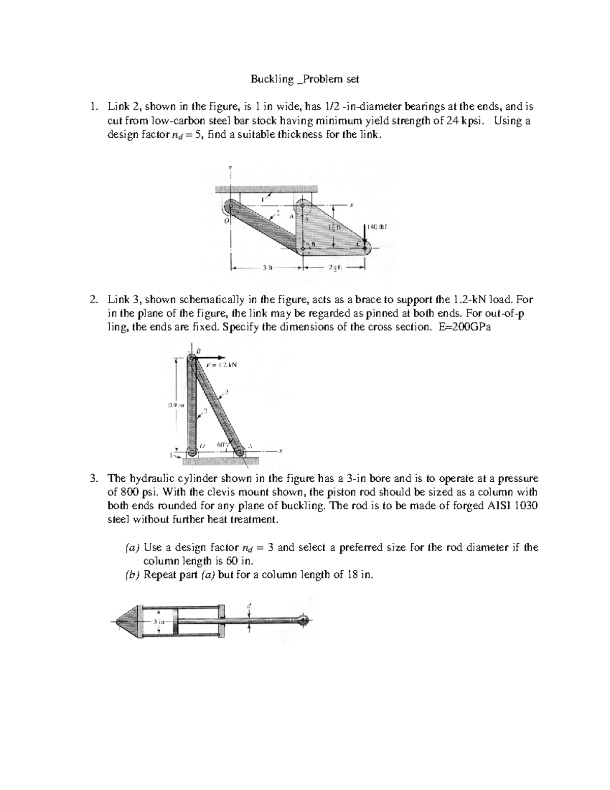 Tutorial Work - Problem Set 5 - Buckling Analysis and Design - Studocu