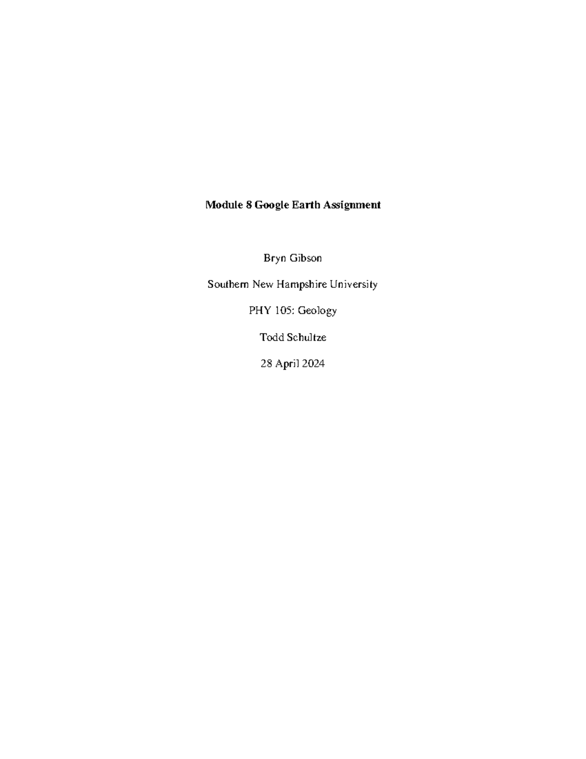 PHY 10: Module 8 Google Earth Assignment on Climate Change Impact - Studocu