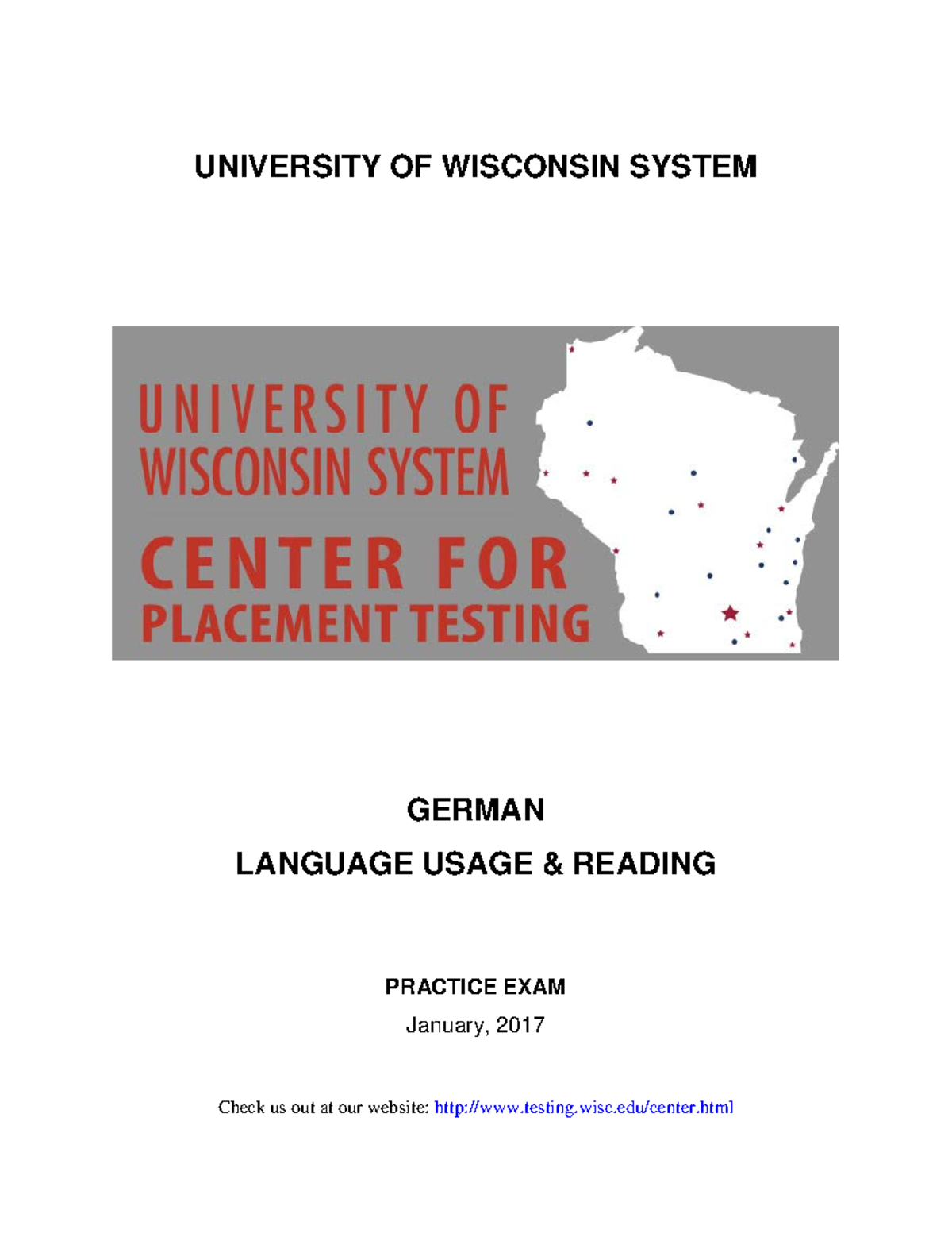 German 101 Practice Exam - Language Use & Reading Comprehension - Studocu