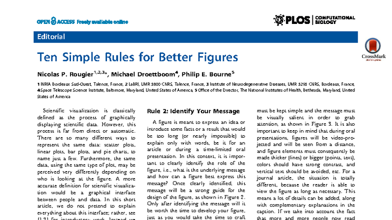 Ten Simple Rules for Better Figures (PLoS Comput Biol) Studocu
