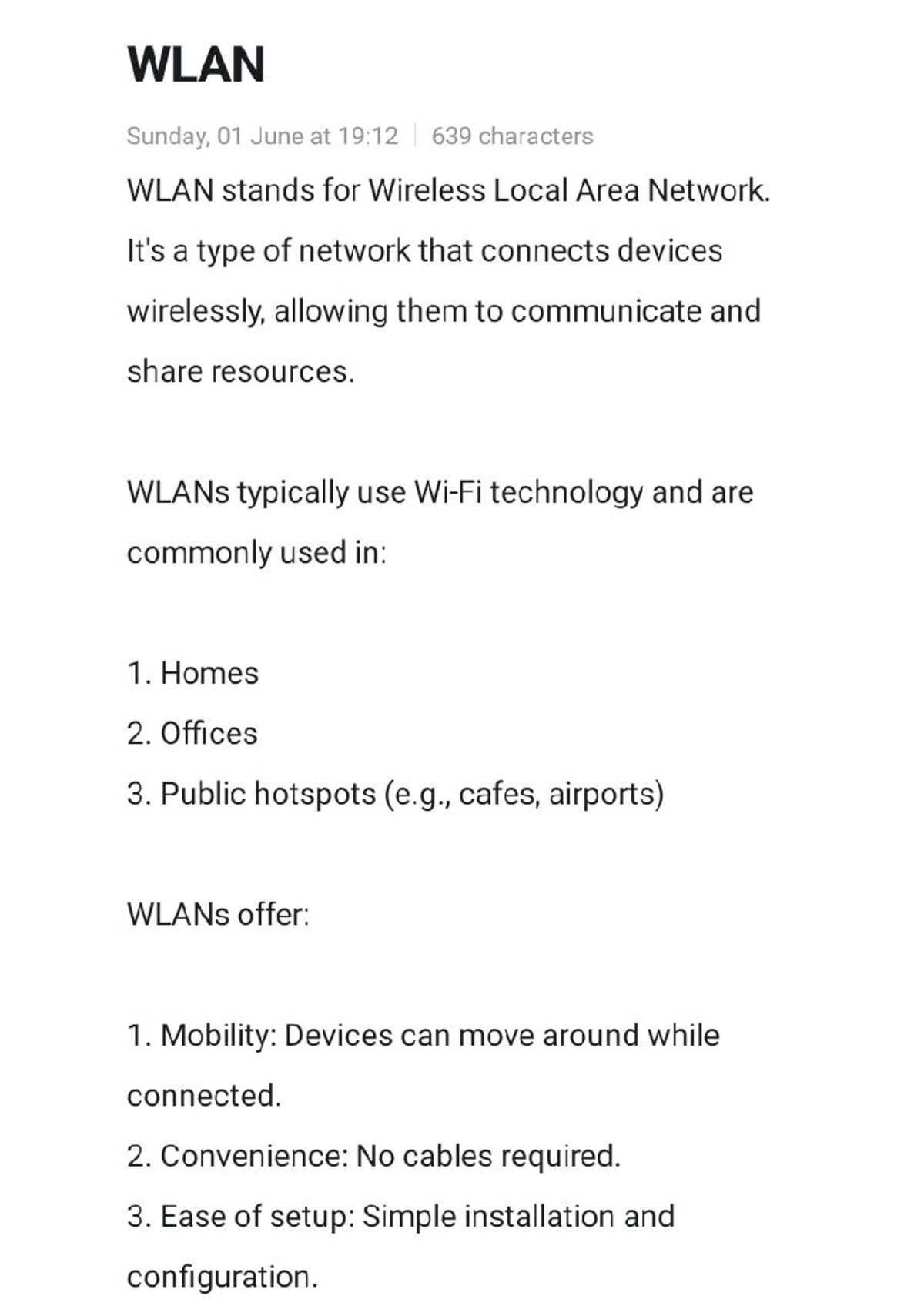 WLAN - Wireless Local Area Network Overview & Cat Notes - Studocu