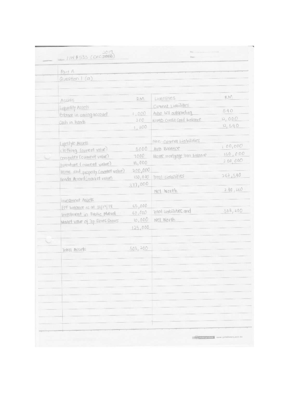 FIN533 Previous Year Questions: Chapter 2 Analysis - Studocu