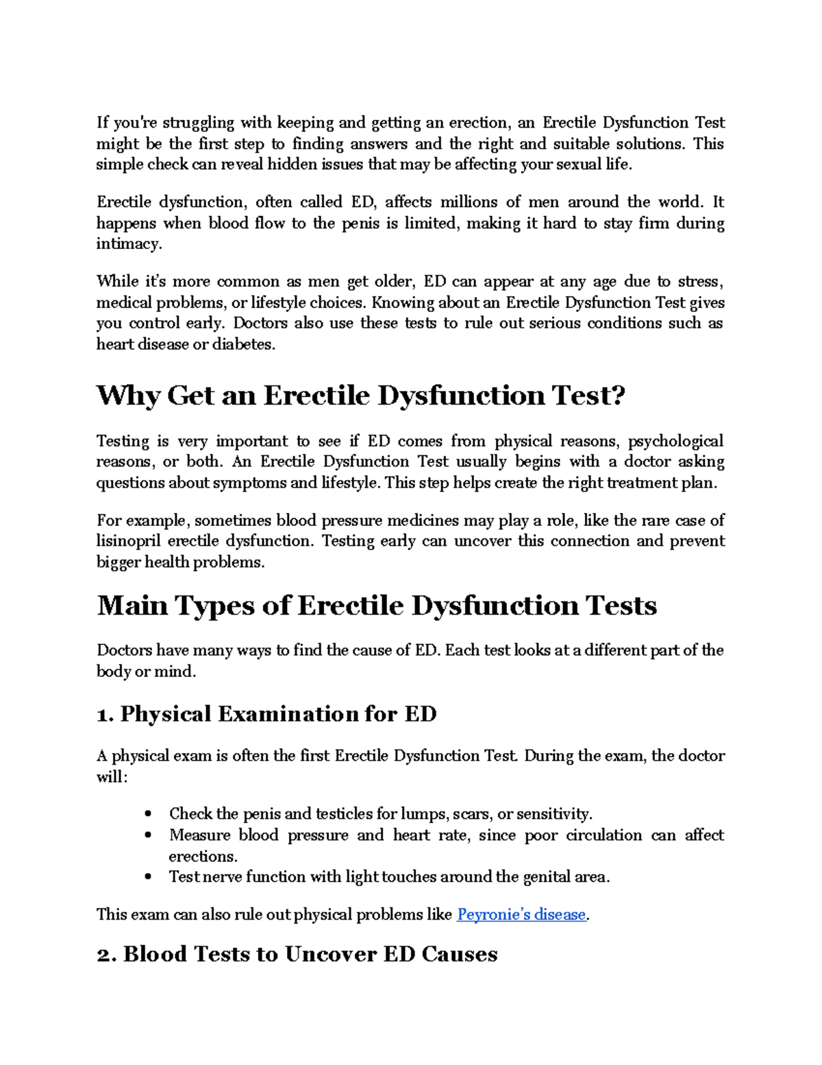Erectile Dysfunction Test: Understanding All Types of ED Tests - Studocu