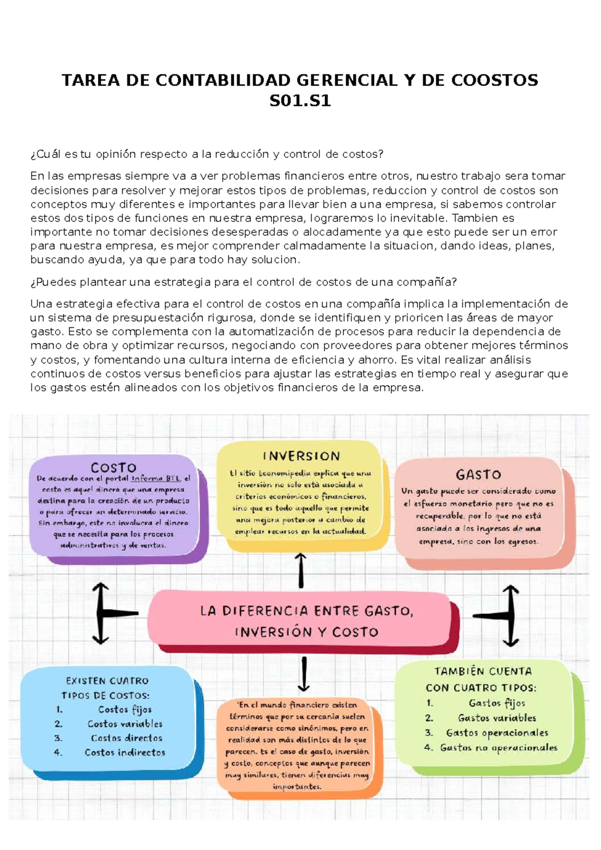 TAREA DE CONTABILIDAD GERENCIAL Y DE COSTOS S01.S1: Estrategias de ...