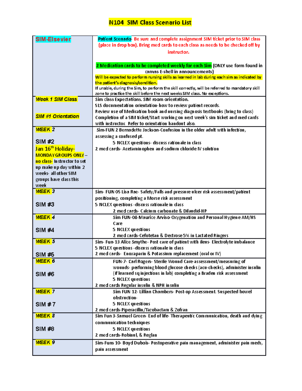 N104 SIM Class Scenario List – January 2023 Assignments and ...