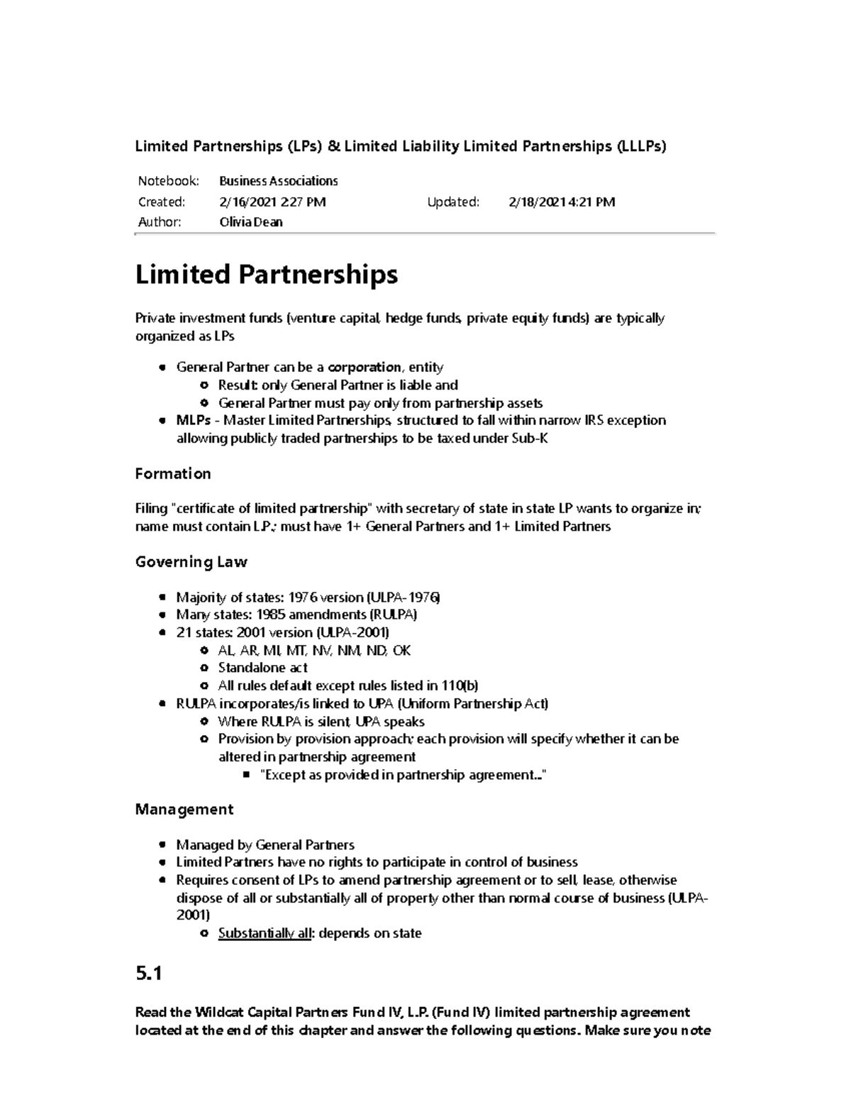 Limited Partnerships (LPs) Overview & Key Considerations - Studocu