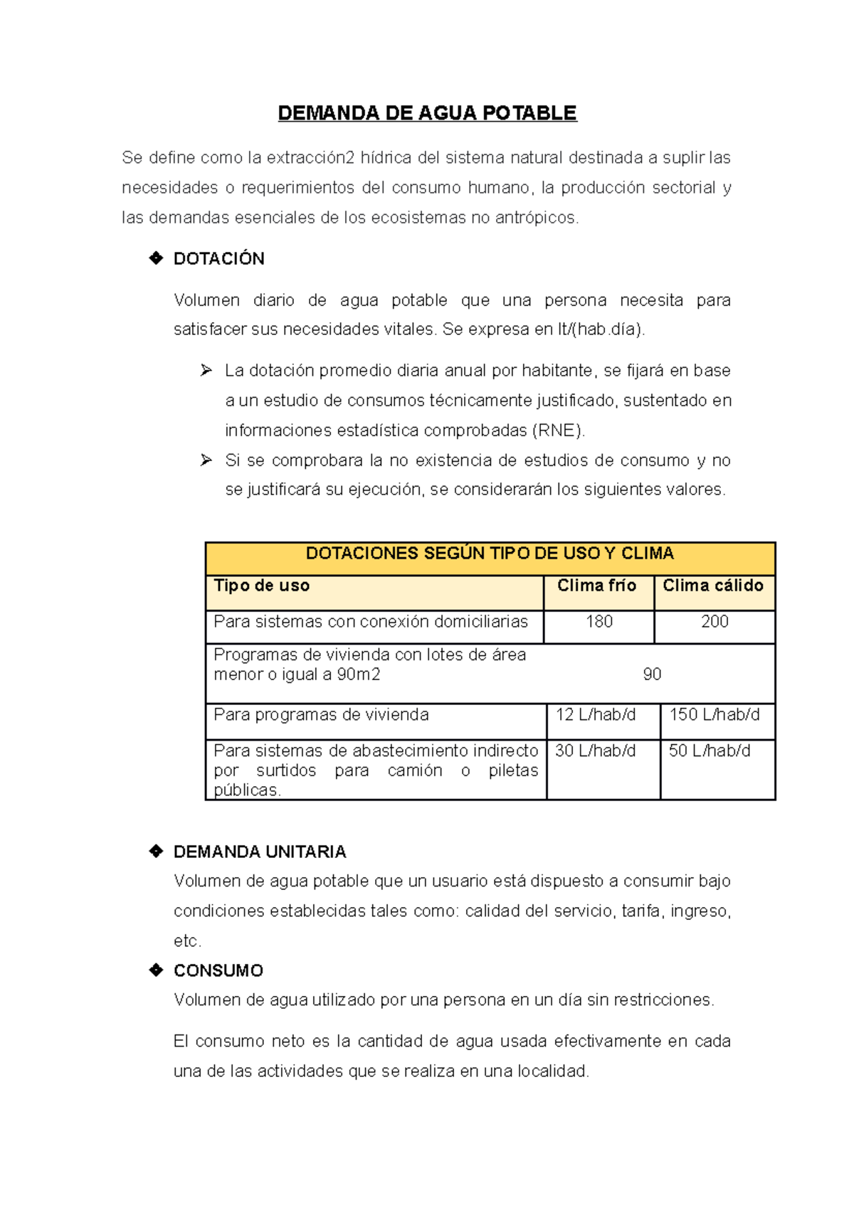 Demanda de Agua Potable: Necesidades, Dotación y Consumo Detallado ...