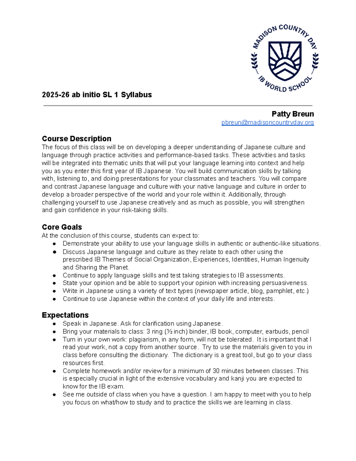 IB Japanese SL 1 Syllabus: Understanding Language & Culture - Studocu