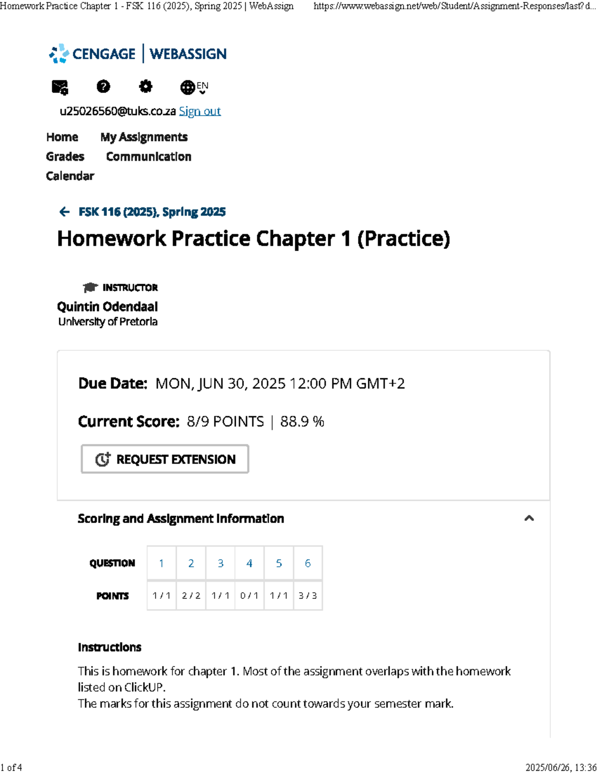 Homework Practice for Chapter 1 FSK 116 (2025) - Spring 2025 - Studocu