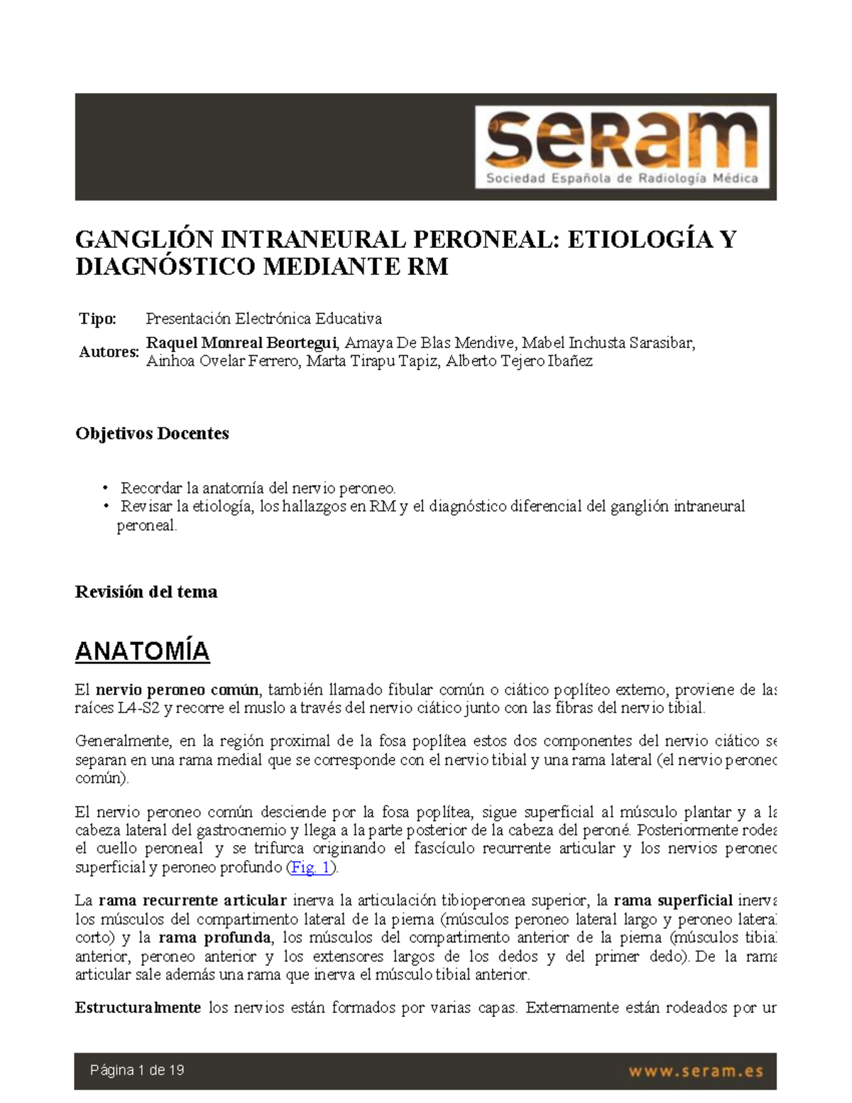 2343-Presentación Electrónica Educativa: Ganglión Intraneural Peroneal ...