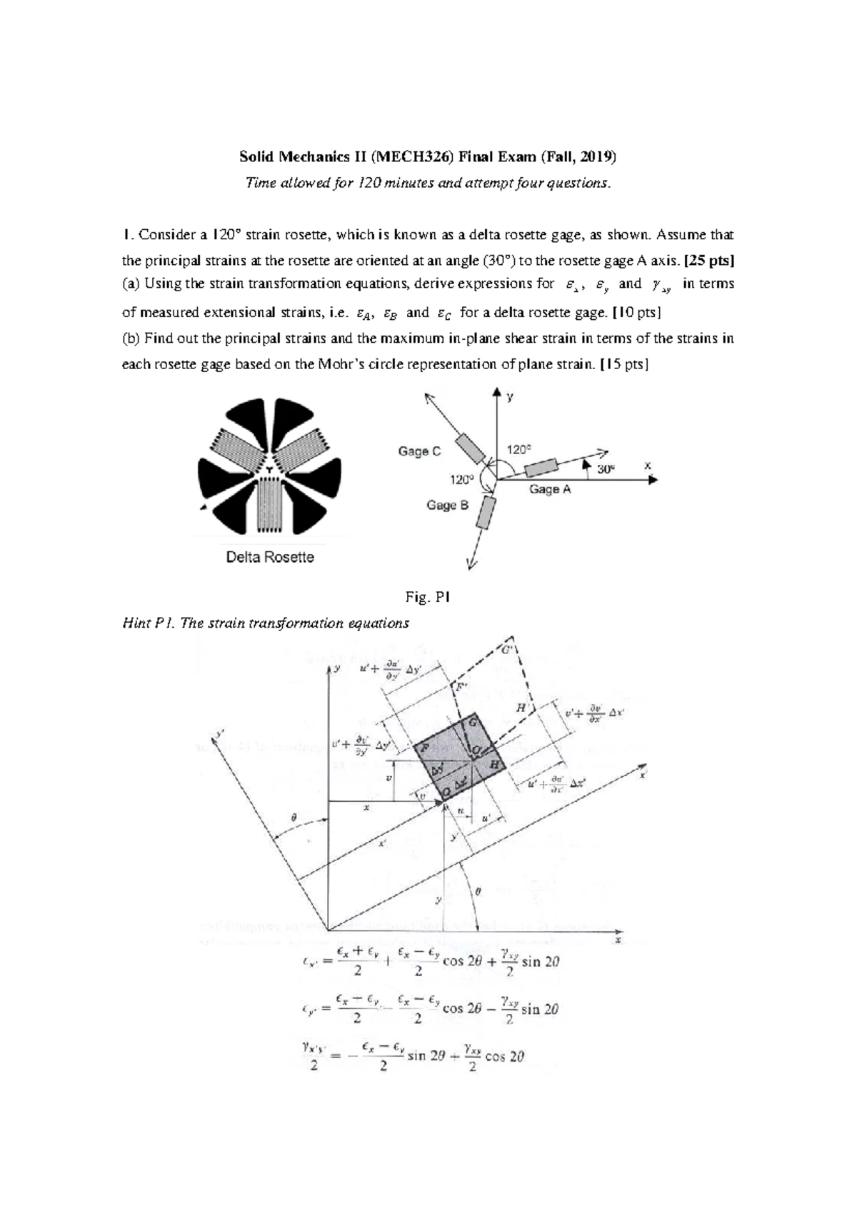 Solid Mechanics II (MECH326) Midterm Exam Guide (Fall 2023) - Studocu