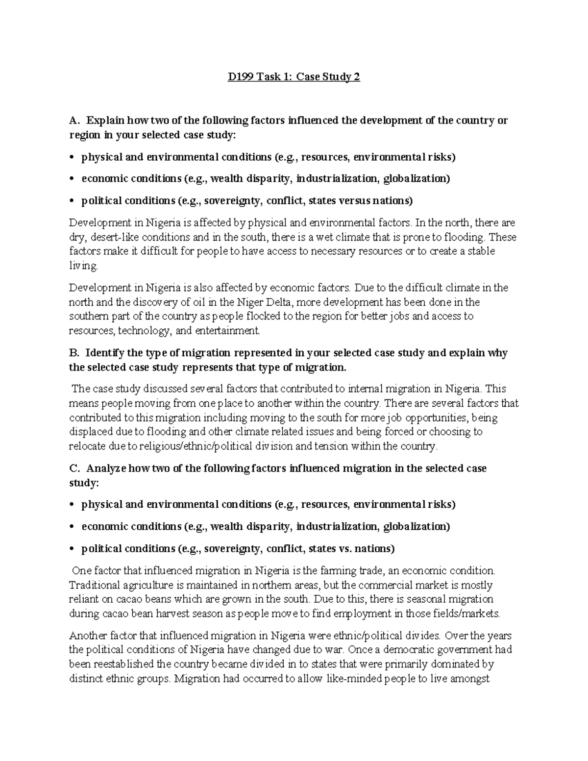 D199 Task 2 Passed - D199 Task 1: Case Study 2 A. Explain how two of ...