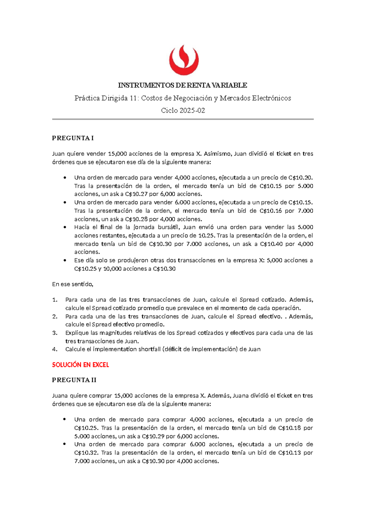 Instrumentos de Renta Variable: Práctica Dirigida 11 - Costos y ...