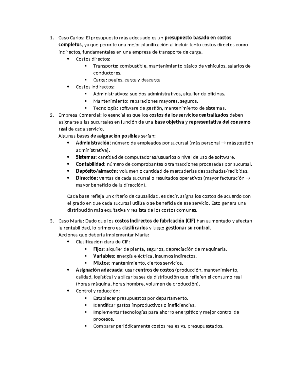 Foro N°3: Análisis de Costos en Empresas de Transporte y Comercial ...