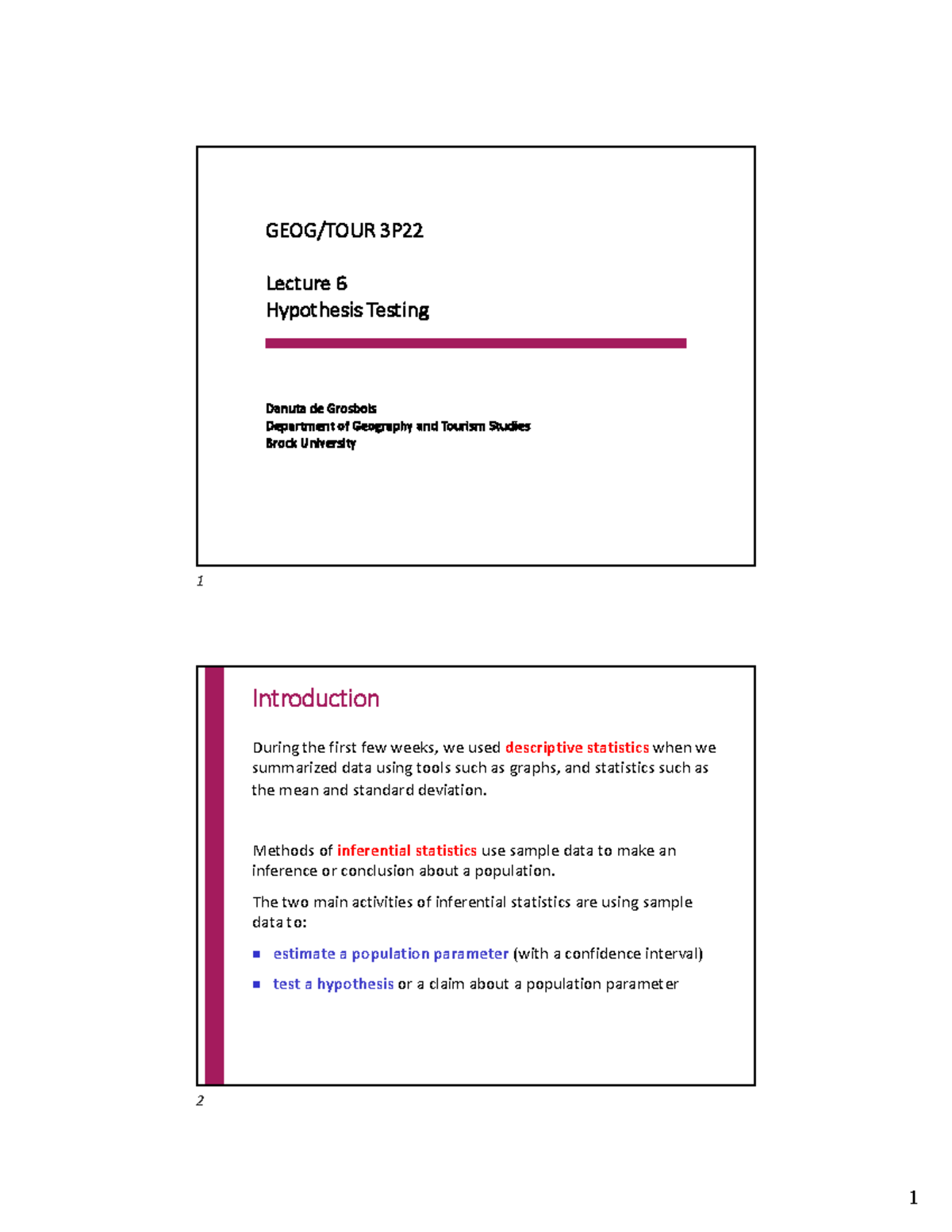GEOG/TOUR 3P22: Lecture 6 - Hypothesis Testing Explained - GEOG/TOUR 3P ...